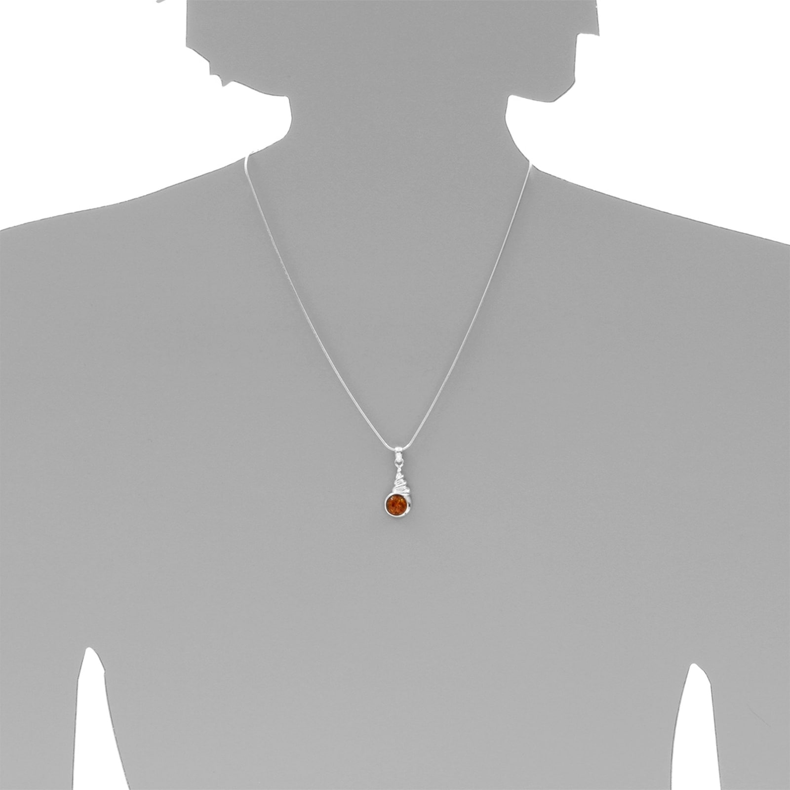 OSTSEE-SCHMUCK Kette mit Anhänger »- Schnecke - Silber 925/000 - Bernstein«