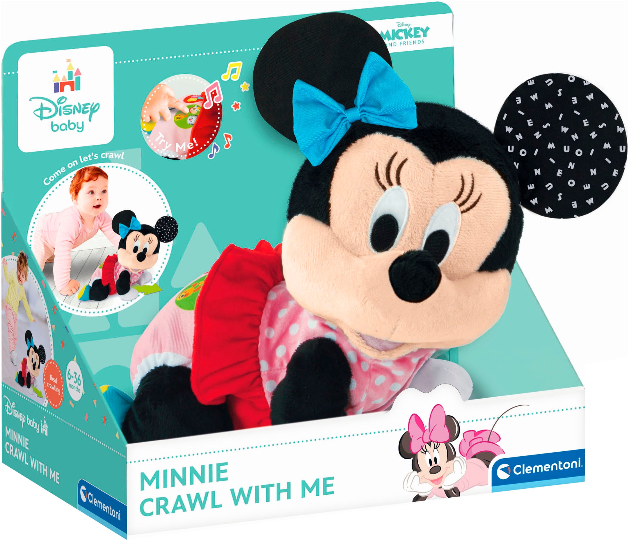 Clementoni® Plüschfigur »Disney Baby,  Minnie - Krabbel mit mir« mit Sound