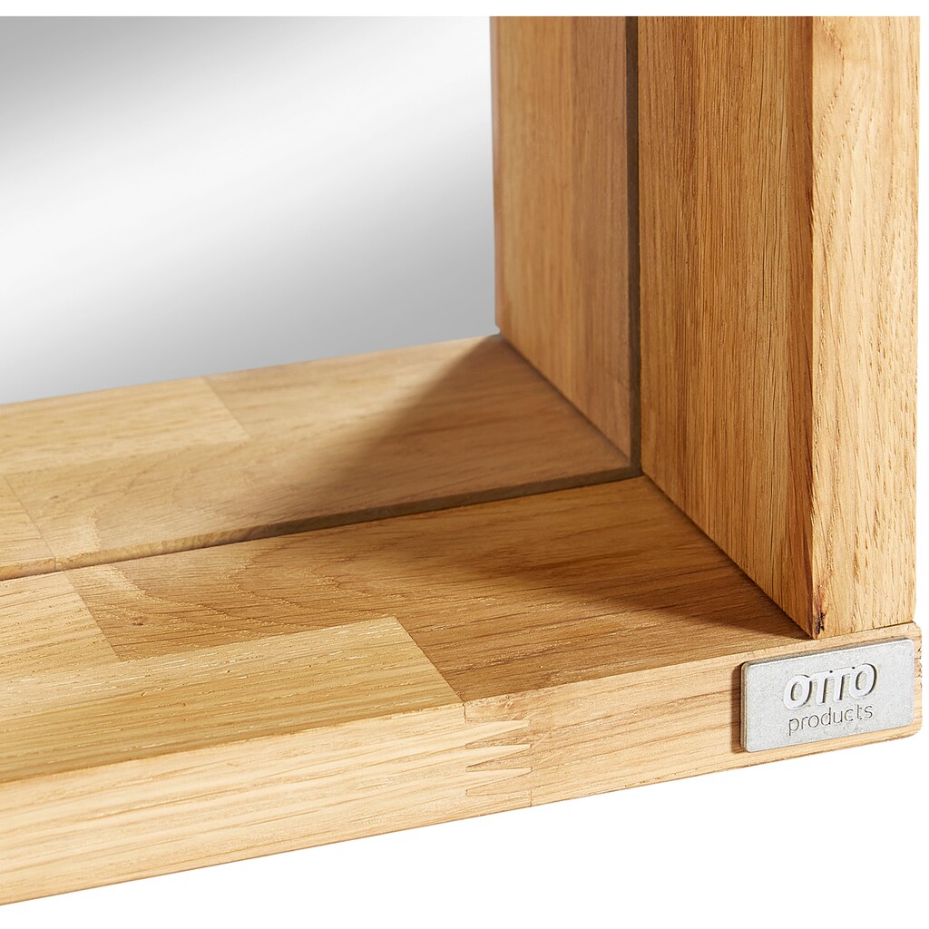 OTTO products Badspiegel »Tommes«, Rahmen aus FSC-zertifiziertem Massivholz Eiche, Breite 80 oder 100 cm