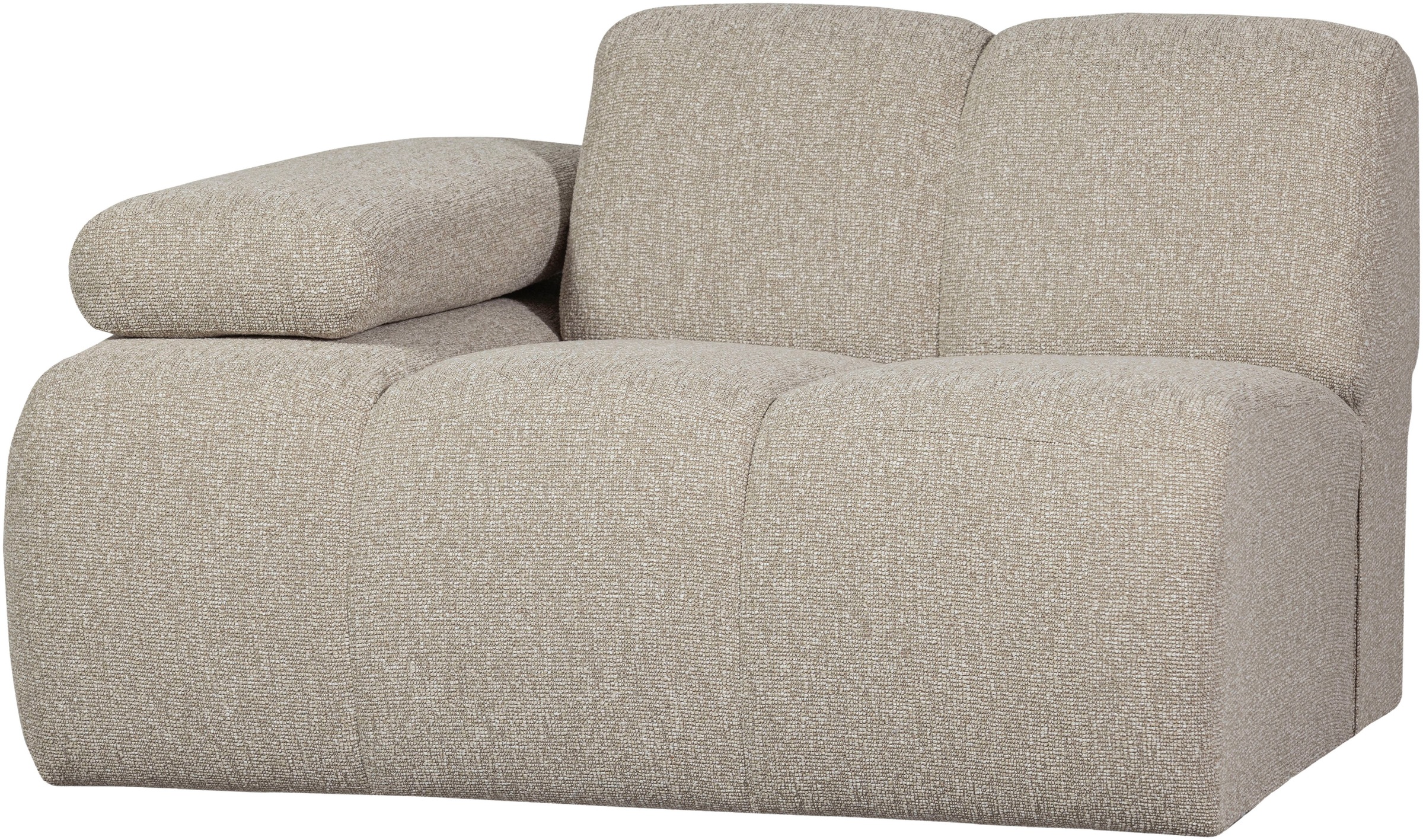 WOOOD Sofaelement »Mojo Bouclé-Bezug mit verstellbarer Armlehne B 124 x D 97 x H 74 cm« Maximale Verschleißfestigkeit, Tragkraft 120 kg, montiert geliefert