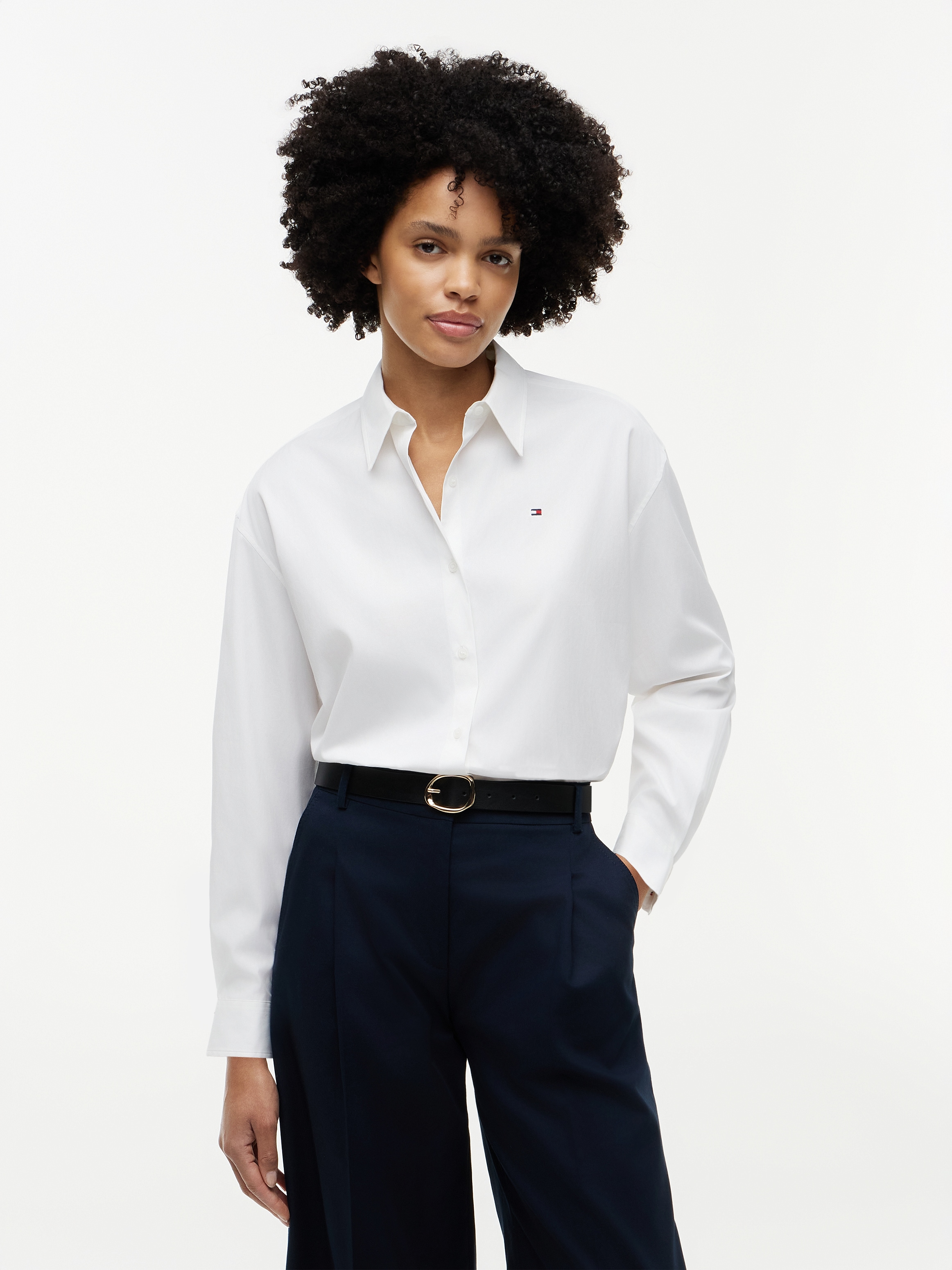 Tommy Hilfiger Hemdbluse »SUMMER POPLIN LS BOXY SHIRT« Baumwolle, Boxy Fit