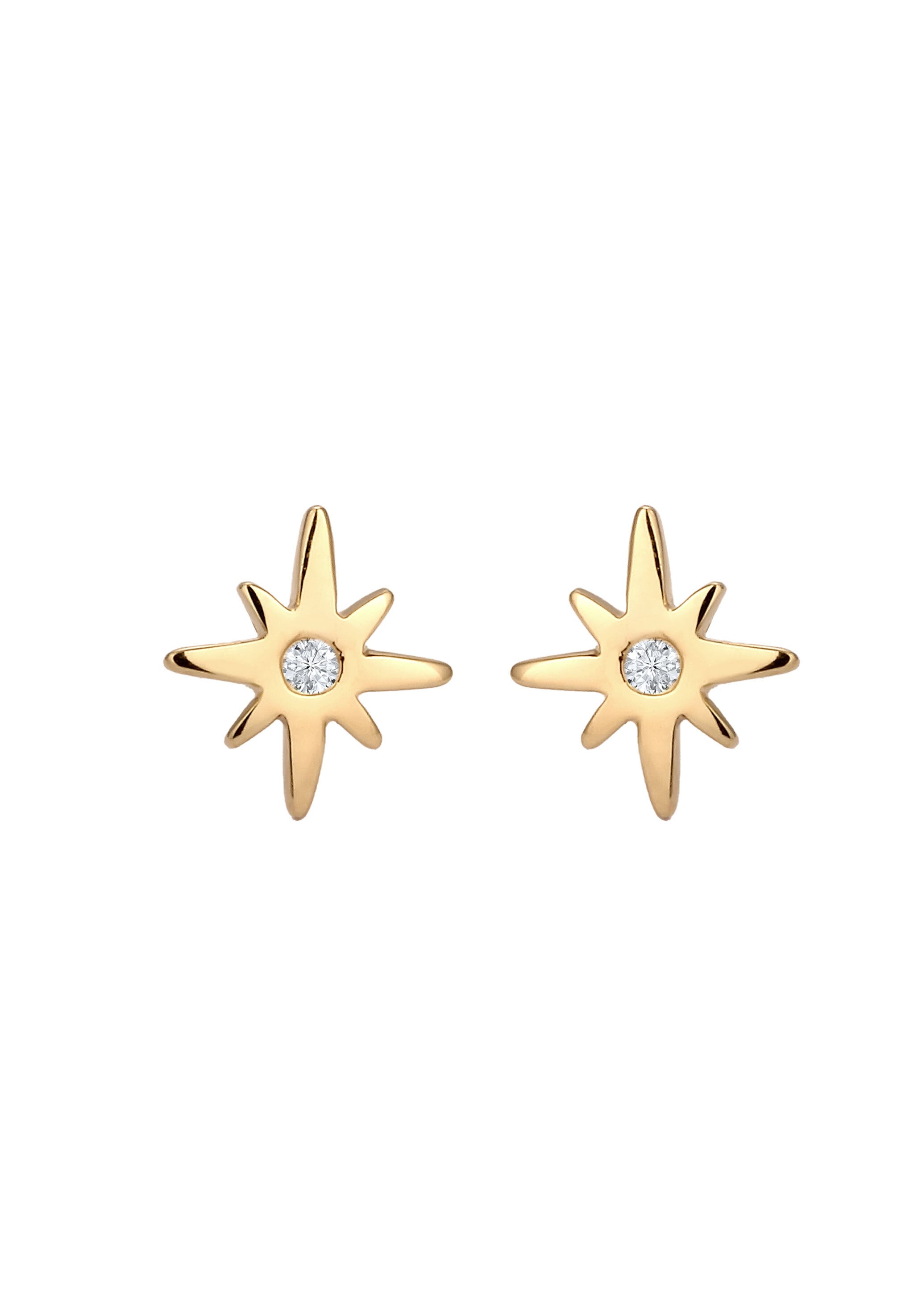 Elli DIAMONDS Paar Ohrstecker »Ohrringe Lab Grown Diamant Weiß Brillantschliff (0.015 ct) 585 Gelbgold«
