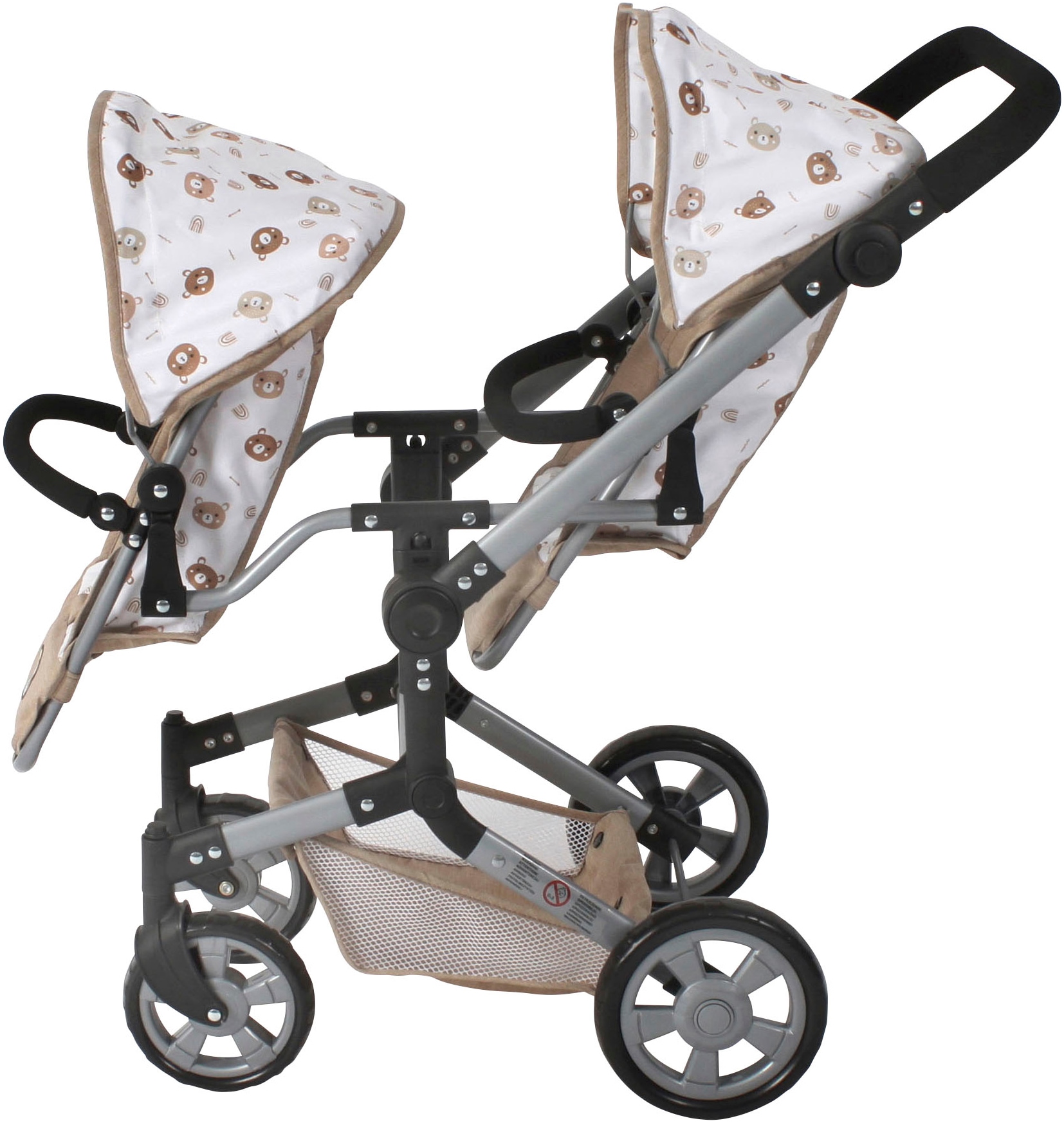 CHIC2000 Puppen-Zwillingsbuggy »Linus Duo, Bärchen«, mit zwei abnehmbaren, bis in Liegeposition verstellbaren Sportsitzen