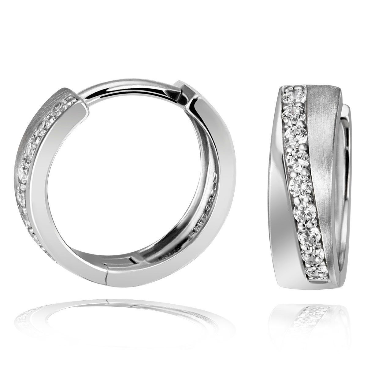 goldmaid Paar Creolen, 925/- Silber 18 Zirkonia