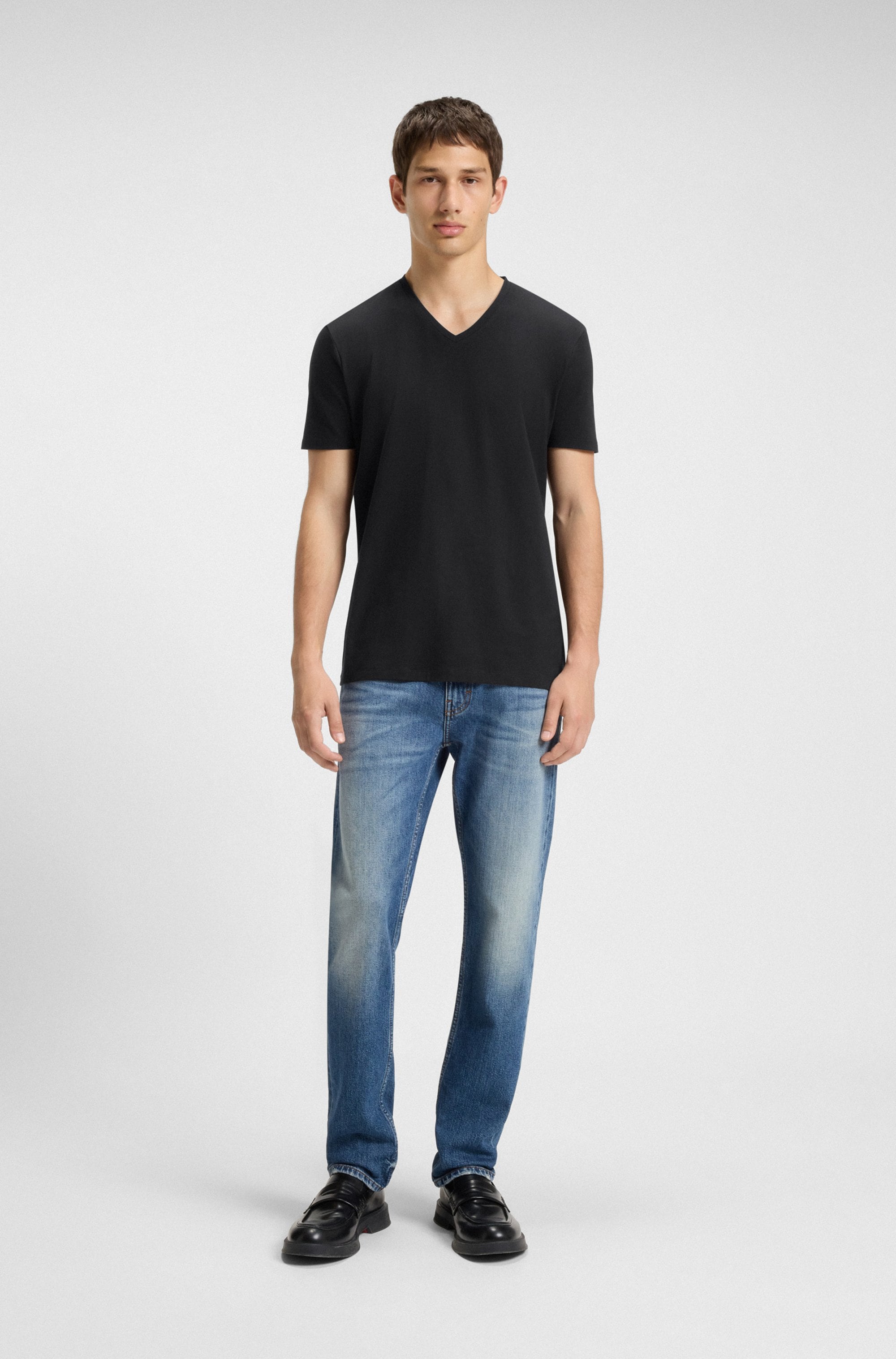 HUGO T-Shirt »HUGO-V« Packung, 2er,  V-Ausschnitt, Slim-Fit, HUGO Logo-Print