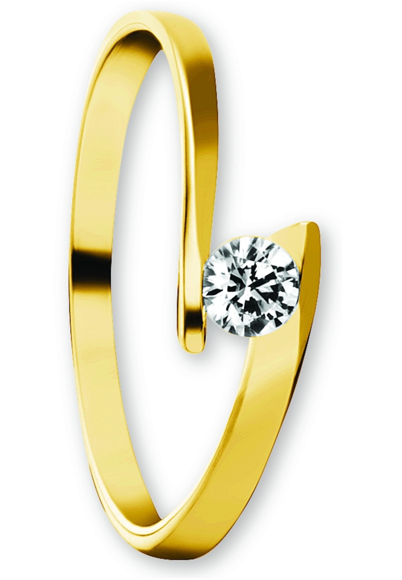 ONE ELEMENT Goldring »Zirkonia Ring aus 333 Gelbgold«