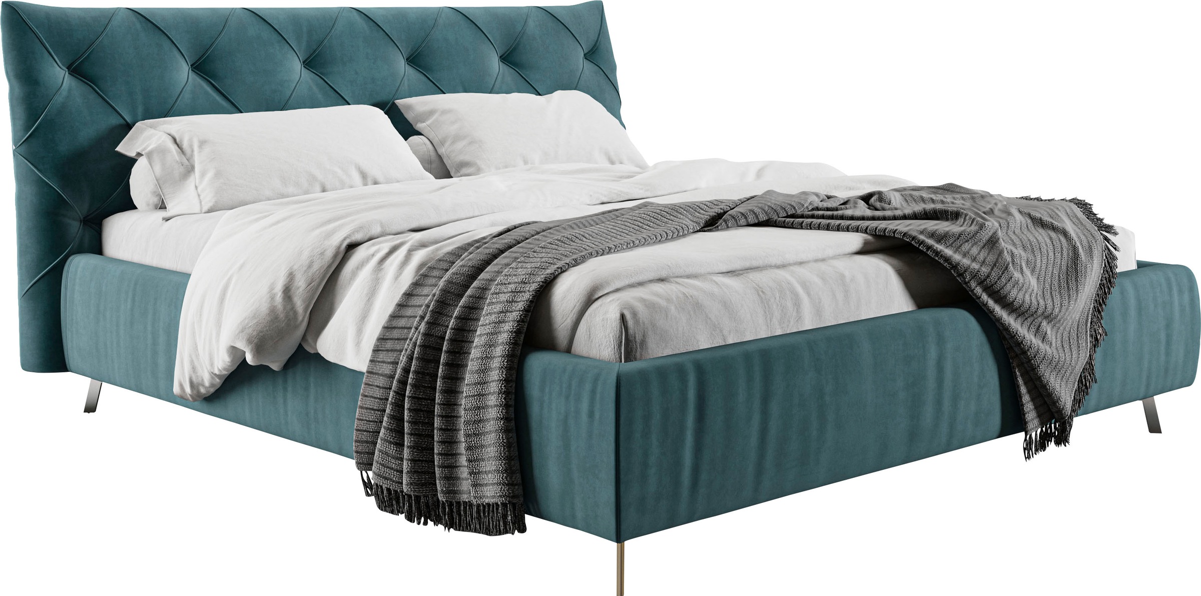 Home affaire Polsterbett »Elloree in 4 Breiten bis 200cm, auch in Leder« Kopfteilhöhe 105cm, belastbar bis 280 kg, auch in Überlänge 220cm