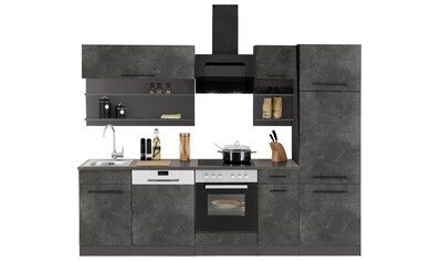 HELD MÖBEL Küchenzeile »Tulsa«, mit E-Geräten, Breite 270 cm, schwarze Metallgriffe,... kaufen