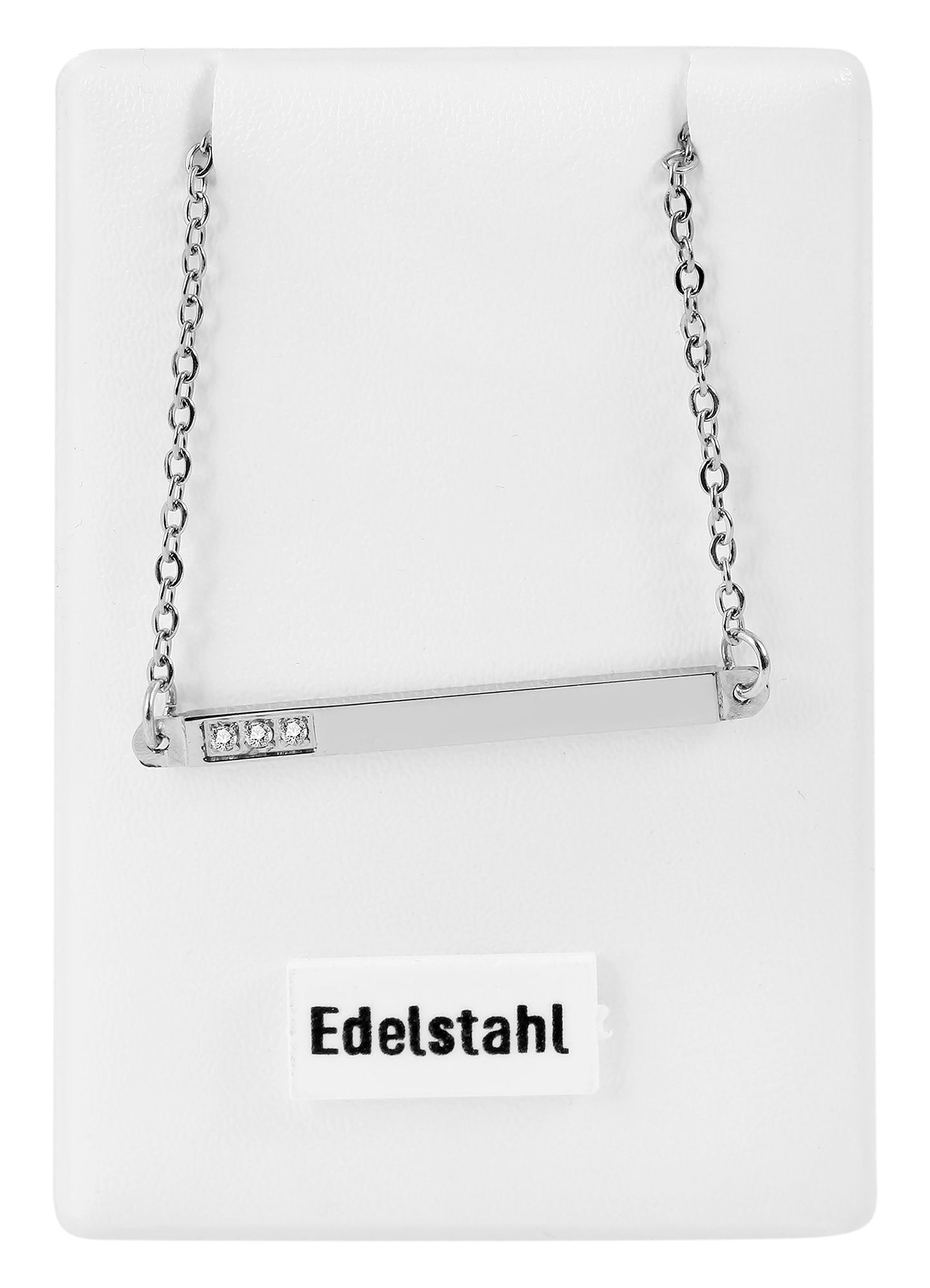 Adelia´s Gliederkette »Damen Halskette aus Edelstahl mit Strass Steinchen 43 cm«