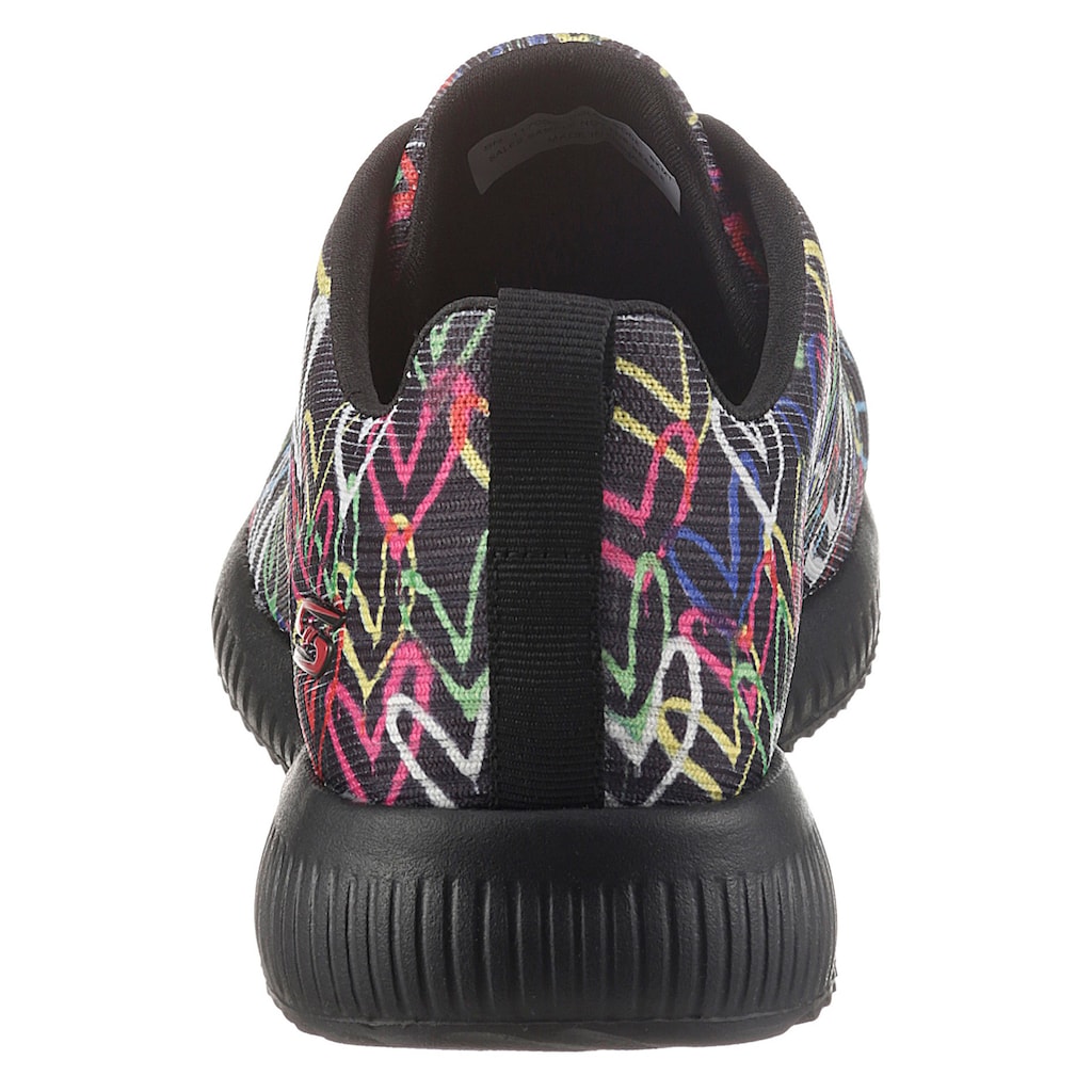 Skechers Sneaker »BOBS SQUAD«, mit Allover-Herzchenprint, Freizeitschuh, Halbschuh, Schnürschuh