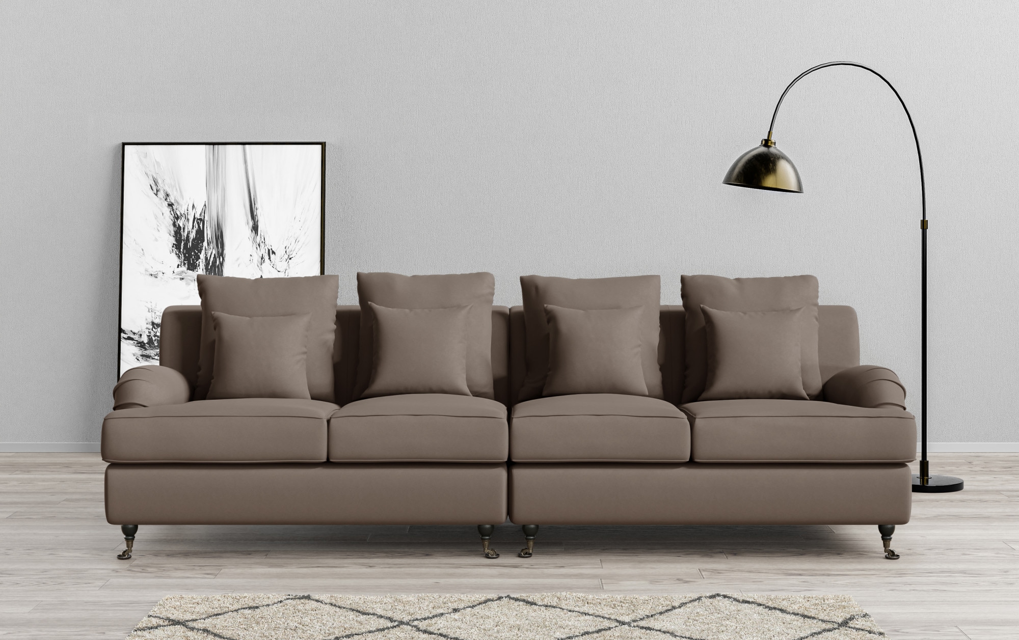 Guido Maria Kretschmer Home&Living Big-Sofa »NORIN«, zwei Fußarten: vorne - Rollen, hinten - Holzfüße