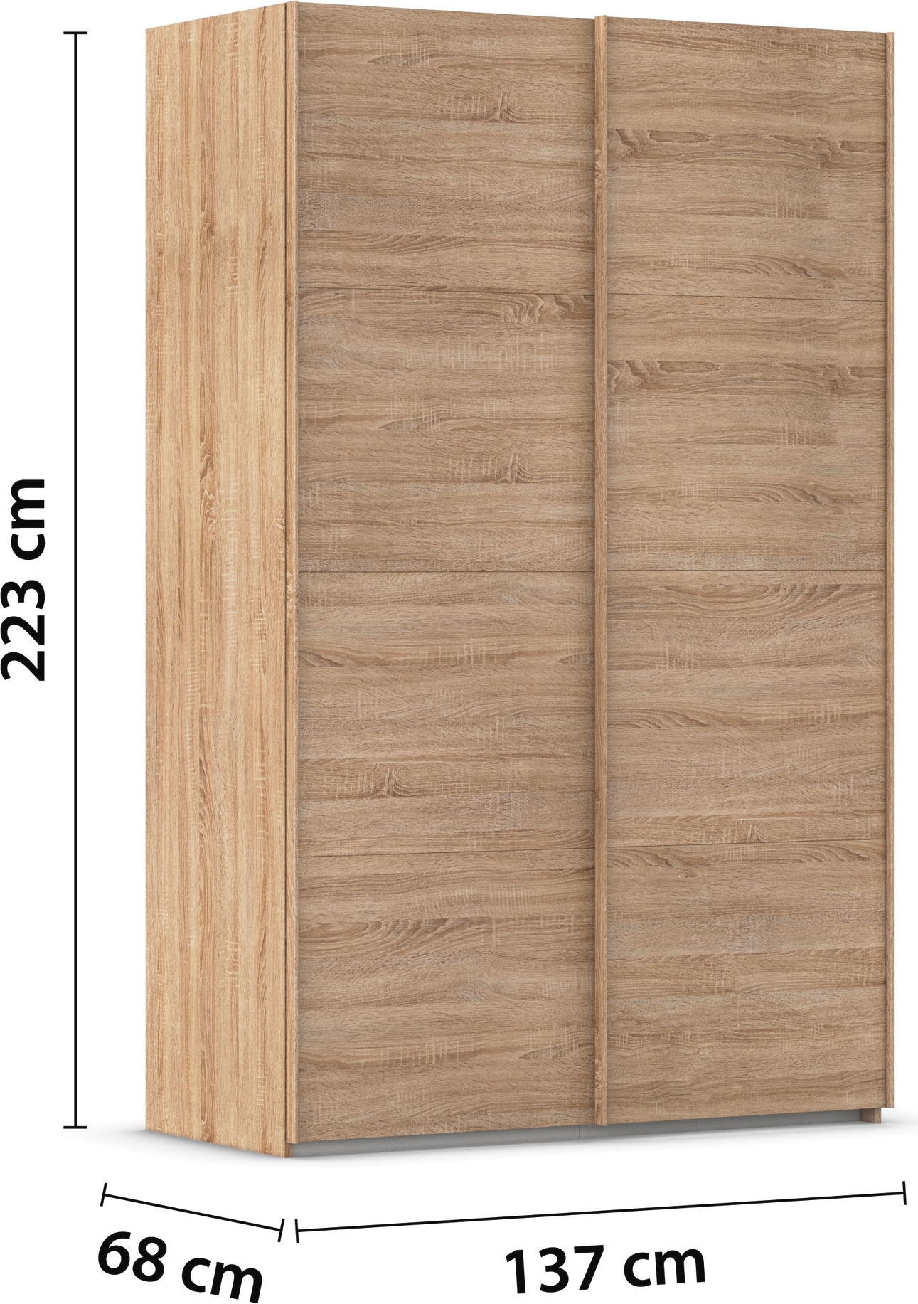 rauch Schwebetürenschrank »Kleiderschrank Schrank Garderobe Schlafzimmerschrank EVELYN« in elegantem Stil, in 5 Breiten, Griffe in Korpusfarbe MADE IN GERMANY
