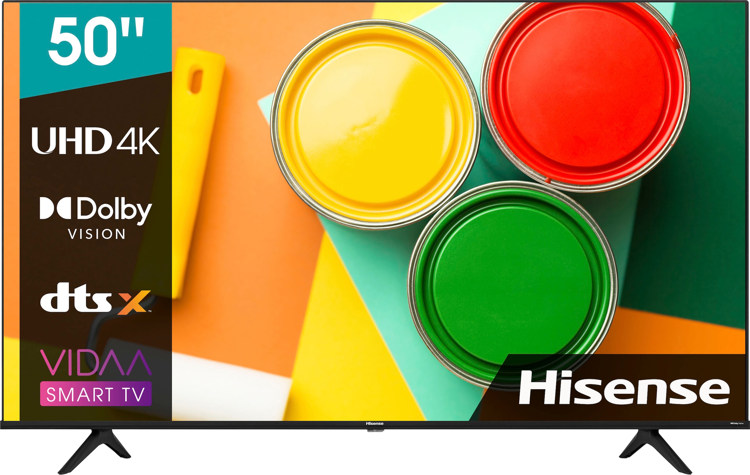 Hisense LED-Fernseher, 126 cm/50 Zoll, 4K Ultra HD, Smart-TV, Triple Tuner DVB-C/S/ S2/ T/ T2, Alexa Built-In, DTS Virtual X