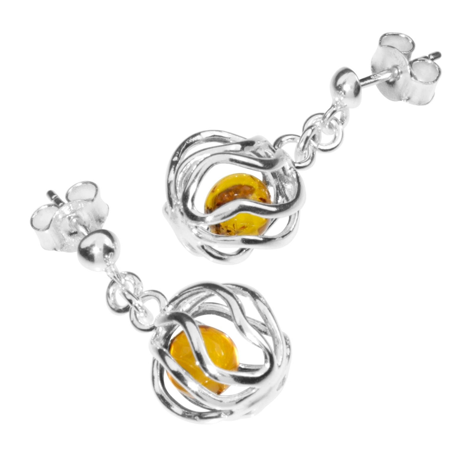 OSTSEE-SCHMUCK Paar Ohrhänger »- Sinja - Silber 925/000 - Bernstein«