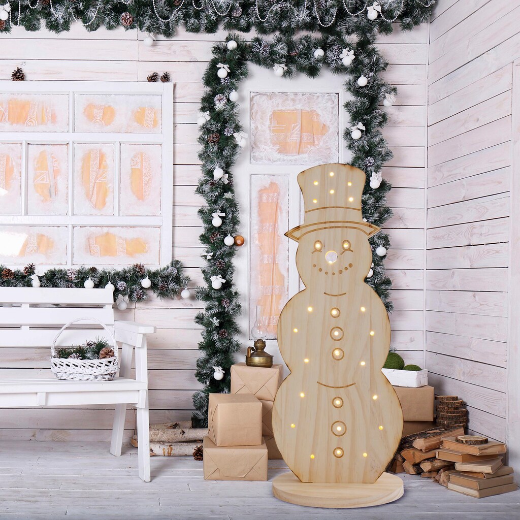 näve LED Dekoobjekt »Snowy, Weihnachtsdeko aus Holz«