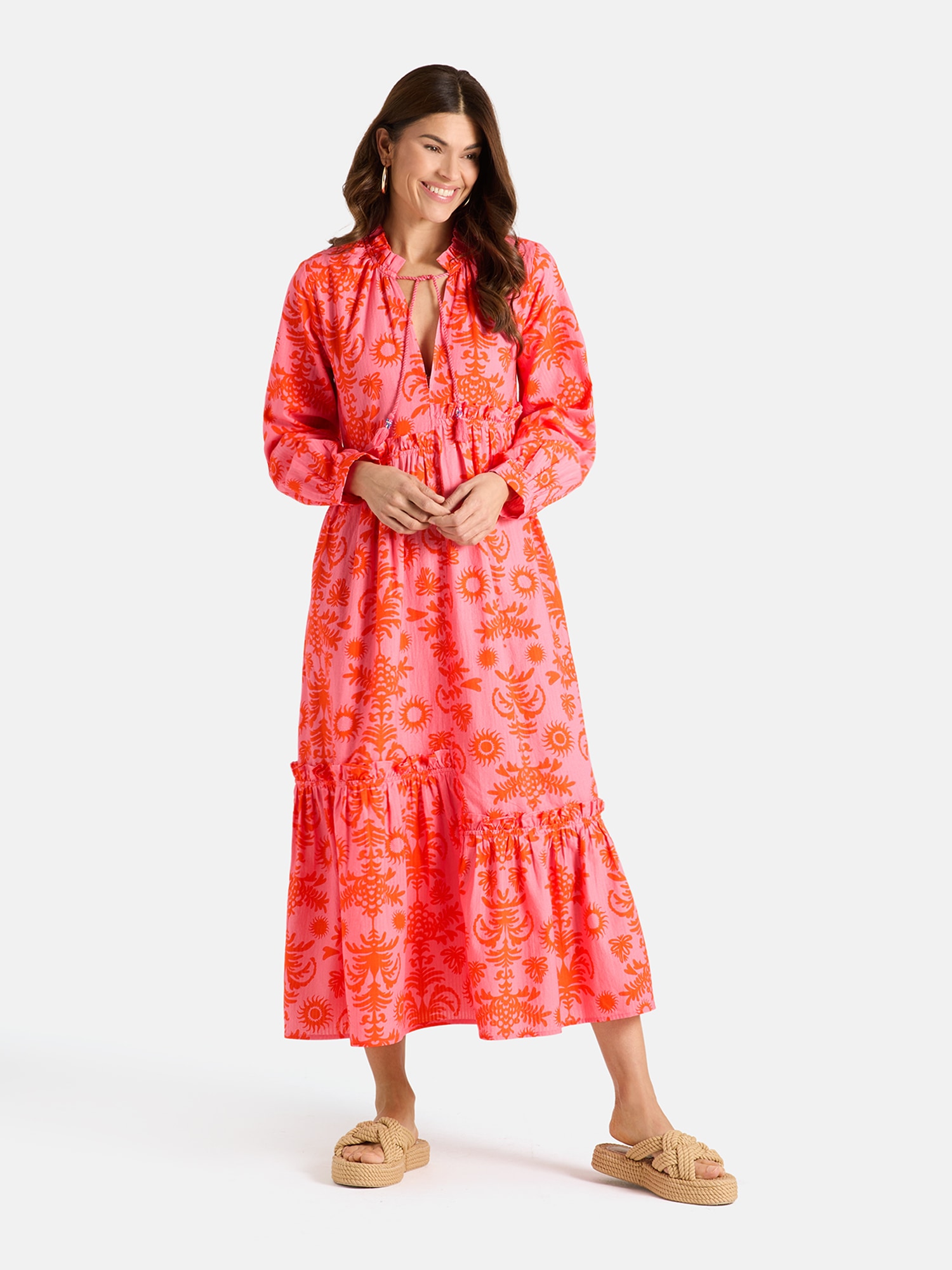 Lieblingsstück Druckkleid »EddaL« Eingrifftaschen mit Rüschen-Details, Langarm