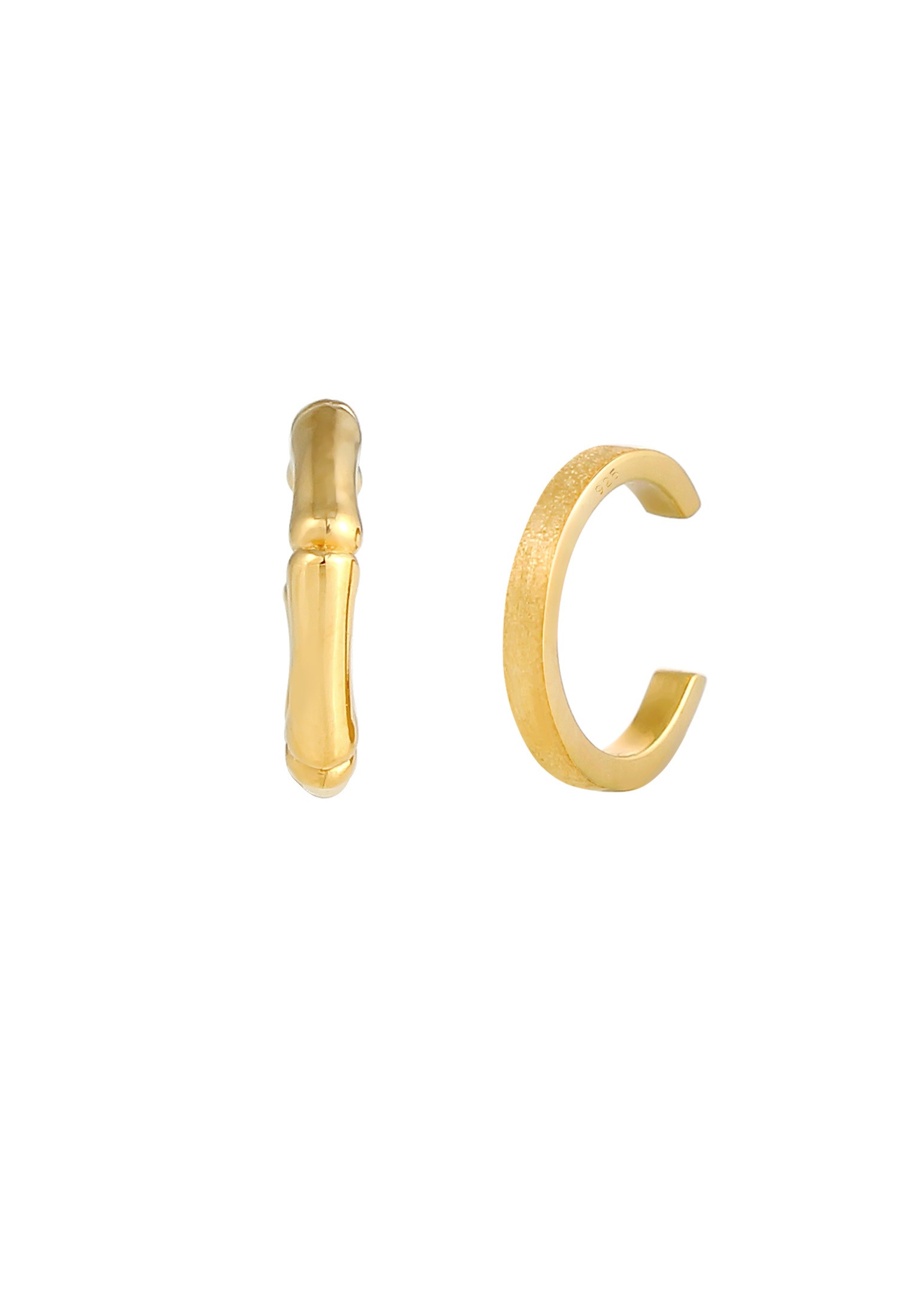 Elli Paar Ohrklemmen »Ohrringe 2er Set Earcuff Bambus Minimal Basic 925 Silber«
