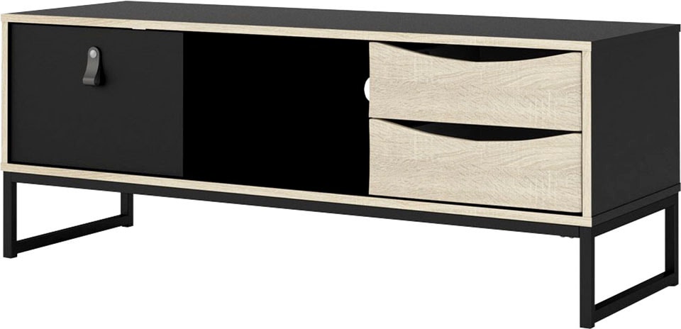 andas TV-Board »Stubbe«, TV-Kommode, Breite 117,2cm, 3 Schubkästen, 1 Ledergriff