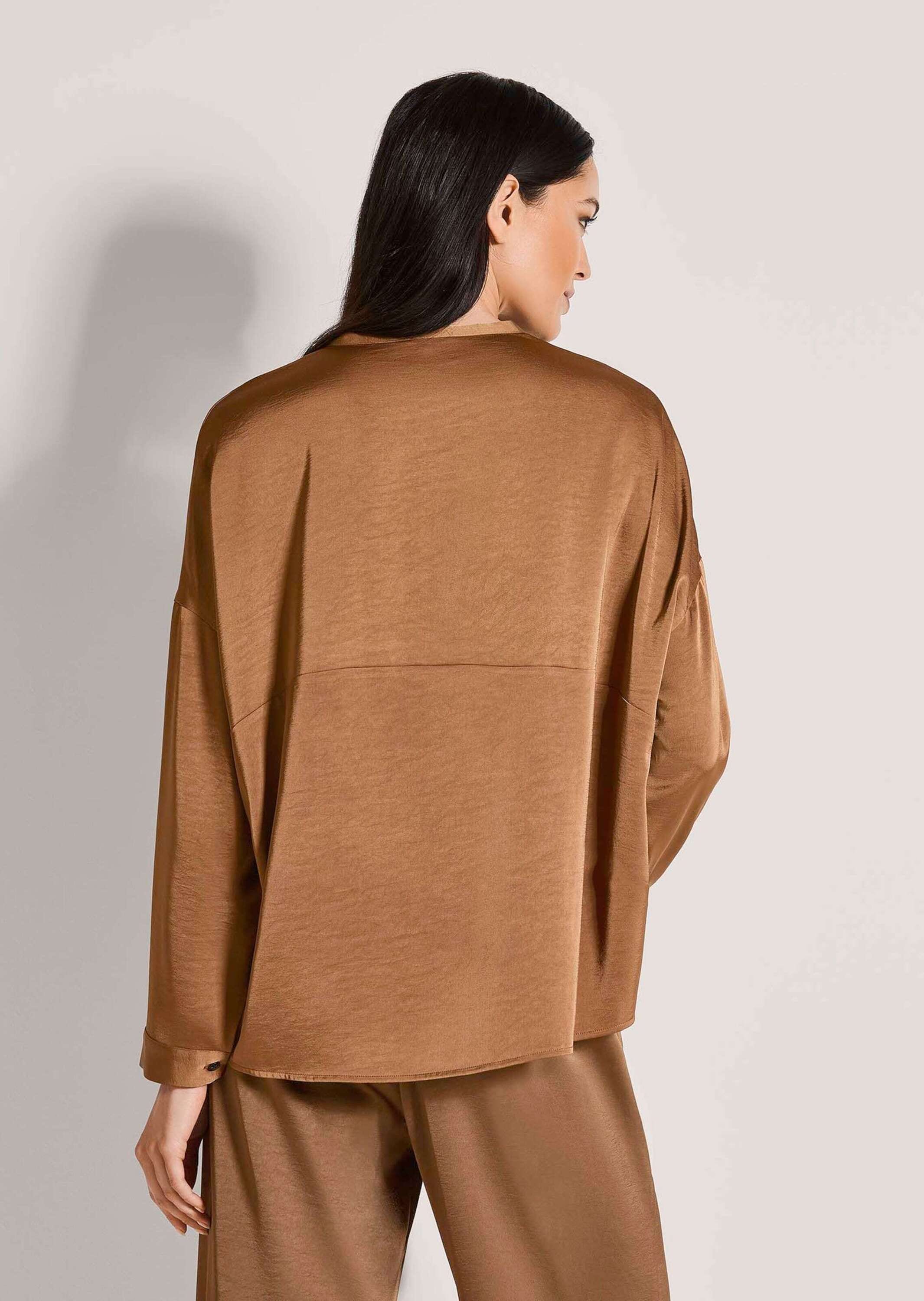 MADELEINE Langarmbluse »Satinbluse Oversized-Bluse mit Glanzeffekt« Satinoptik