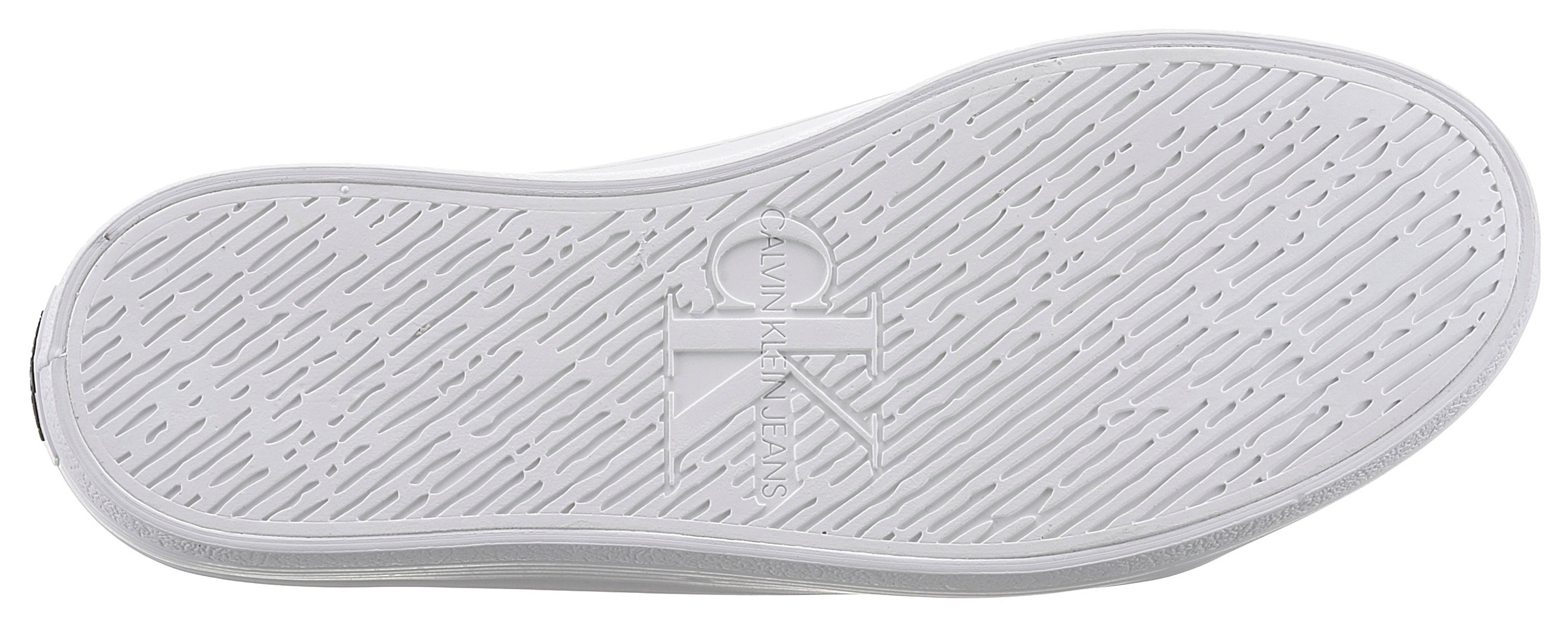 Calvin Klein Jeans Plateausneaker »VULC FLATFORM LACEUP LOW LTH«, weicher Schaftrandpolsterung, Freizeitschuh, Halbschuh, Schnürschuh