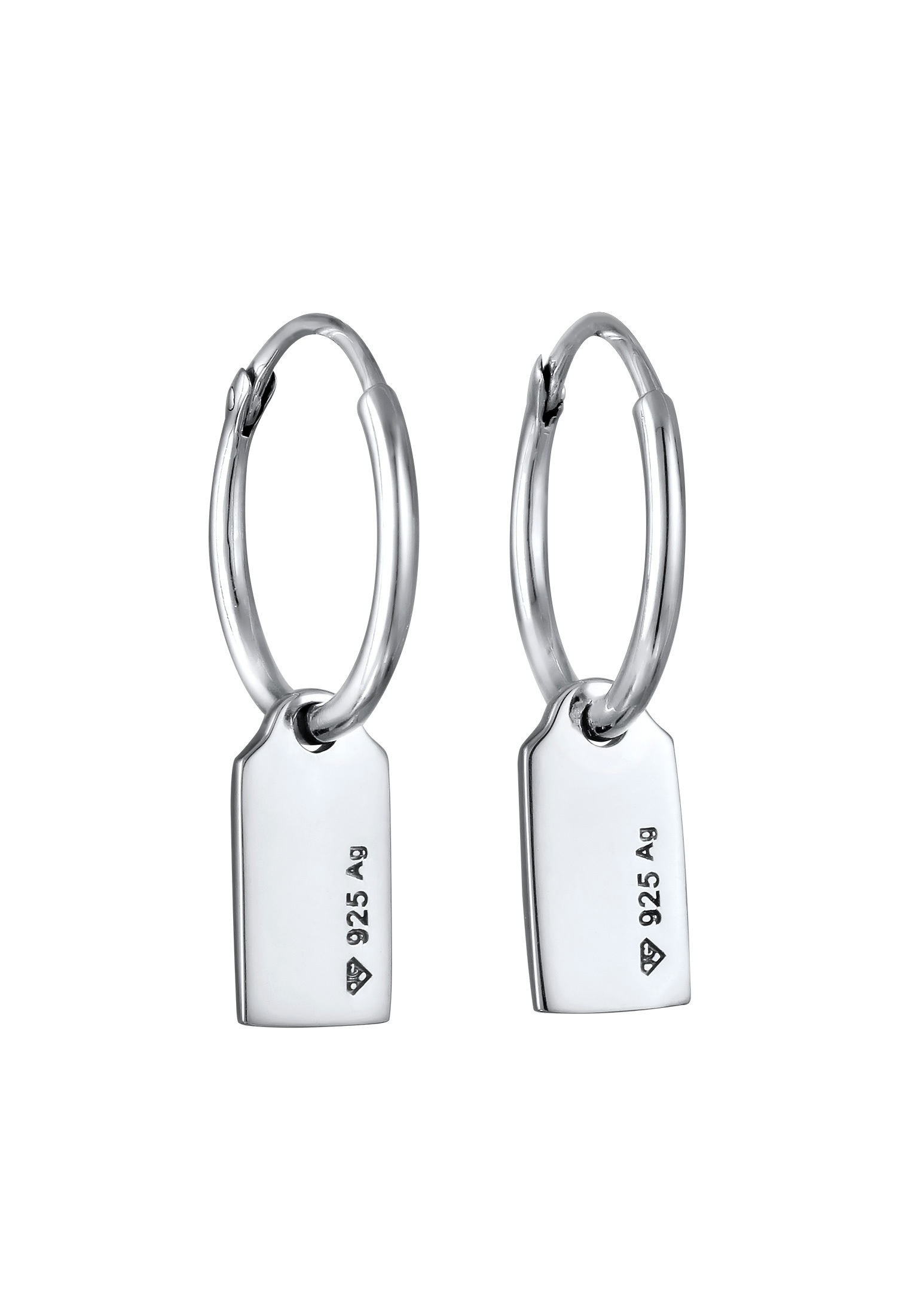 Elli Paar Creolen »Ohrringe Creolen Plättchen Anhänger 925 Sterling Silber«