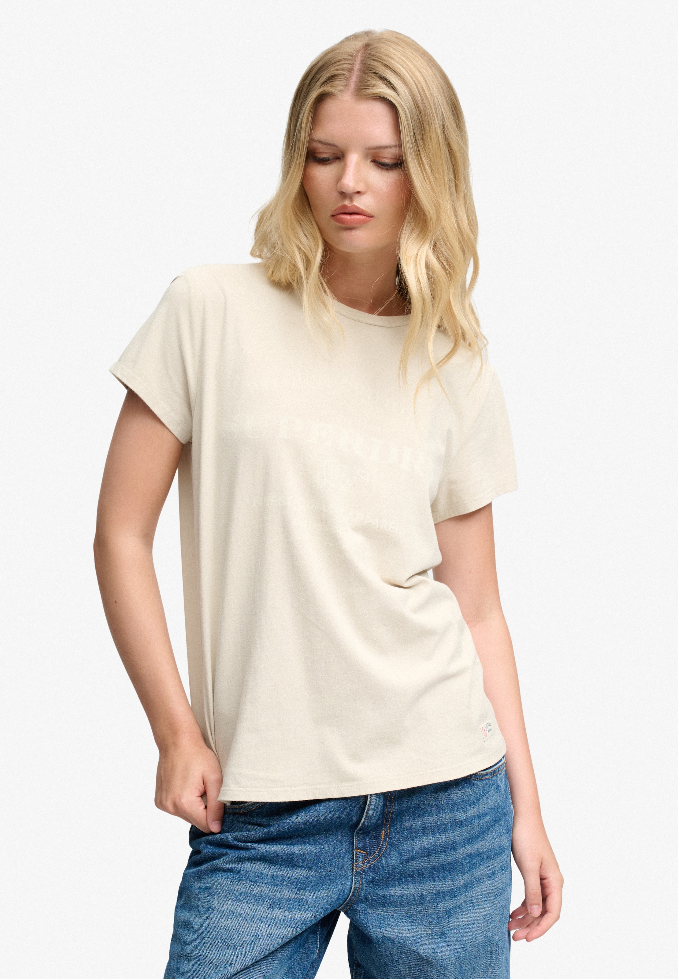 Superdry Print-Shirt »LUXE CASUAL CLASSIC TEE« Baumwolle, slim fit