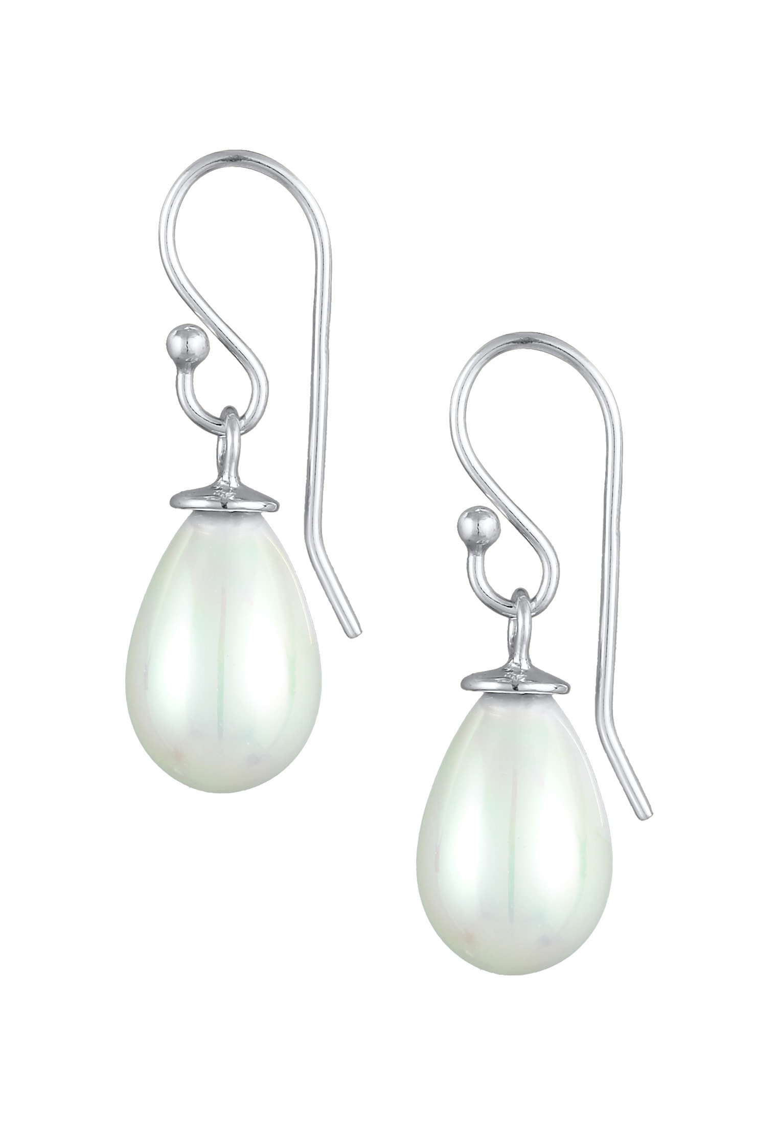Nenalina Paar Ohrhänger »Ohrringe Hänger Muschelkernperle Oval Klassisch 925 Silber«