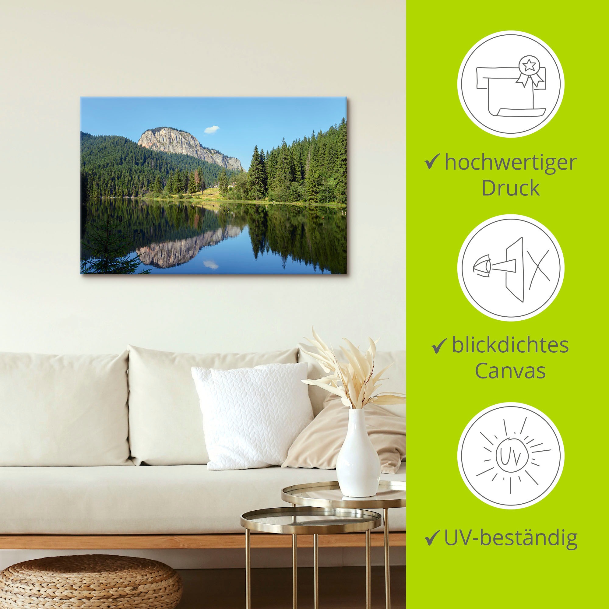 Artland Wandbild »Roter See, Ostkarpaten, Moldau, Bukowina«, Gewässer, (1 St.), als Alubild, Leinwandbild, Wandaufkleber oder Poster in versch. Größen