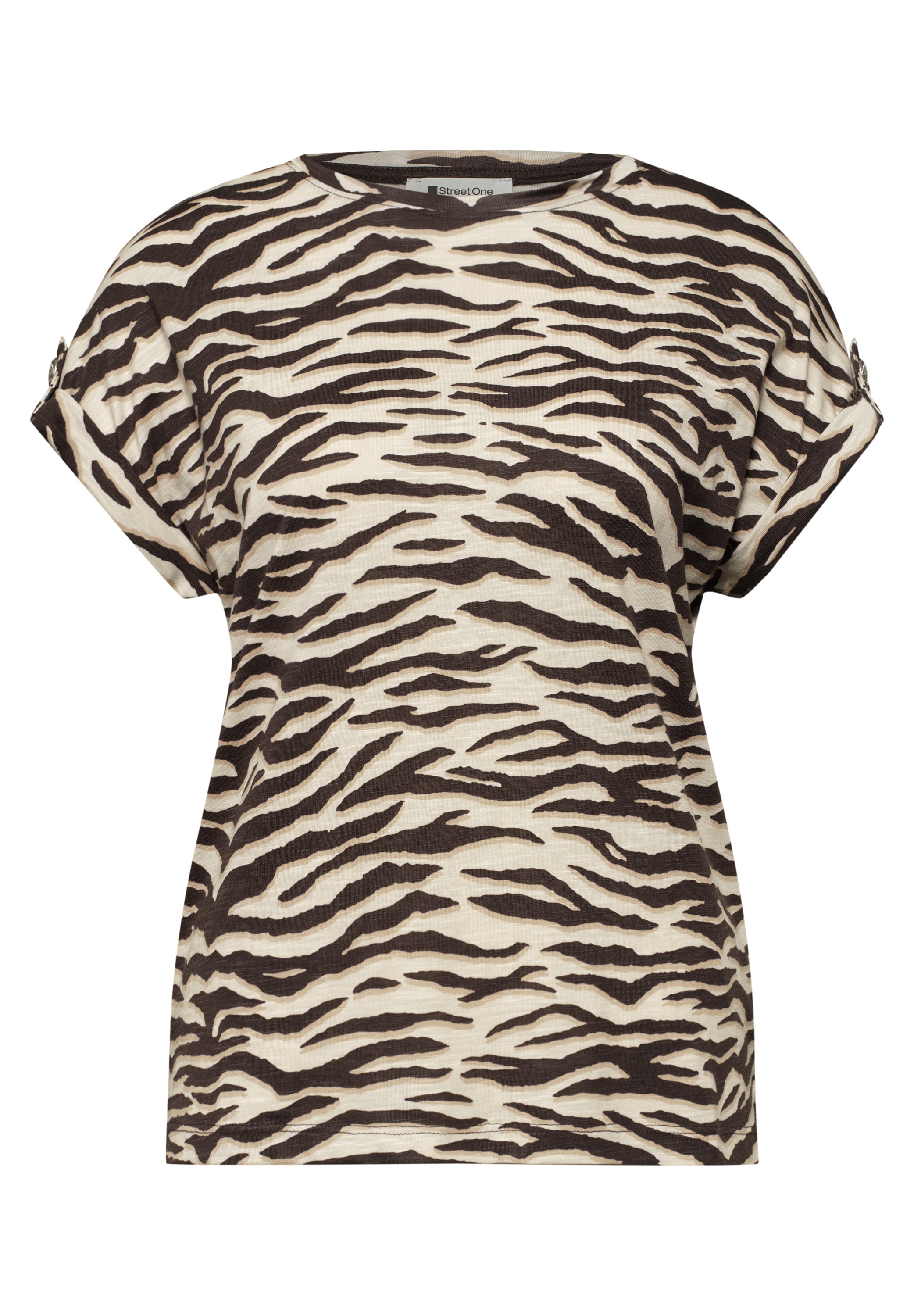 STREET ONE Shirttop Sommershirt im Leo-Look