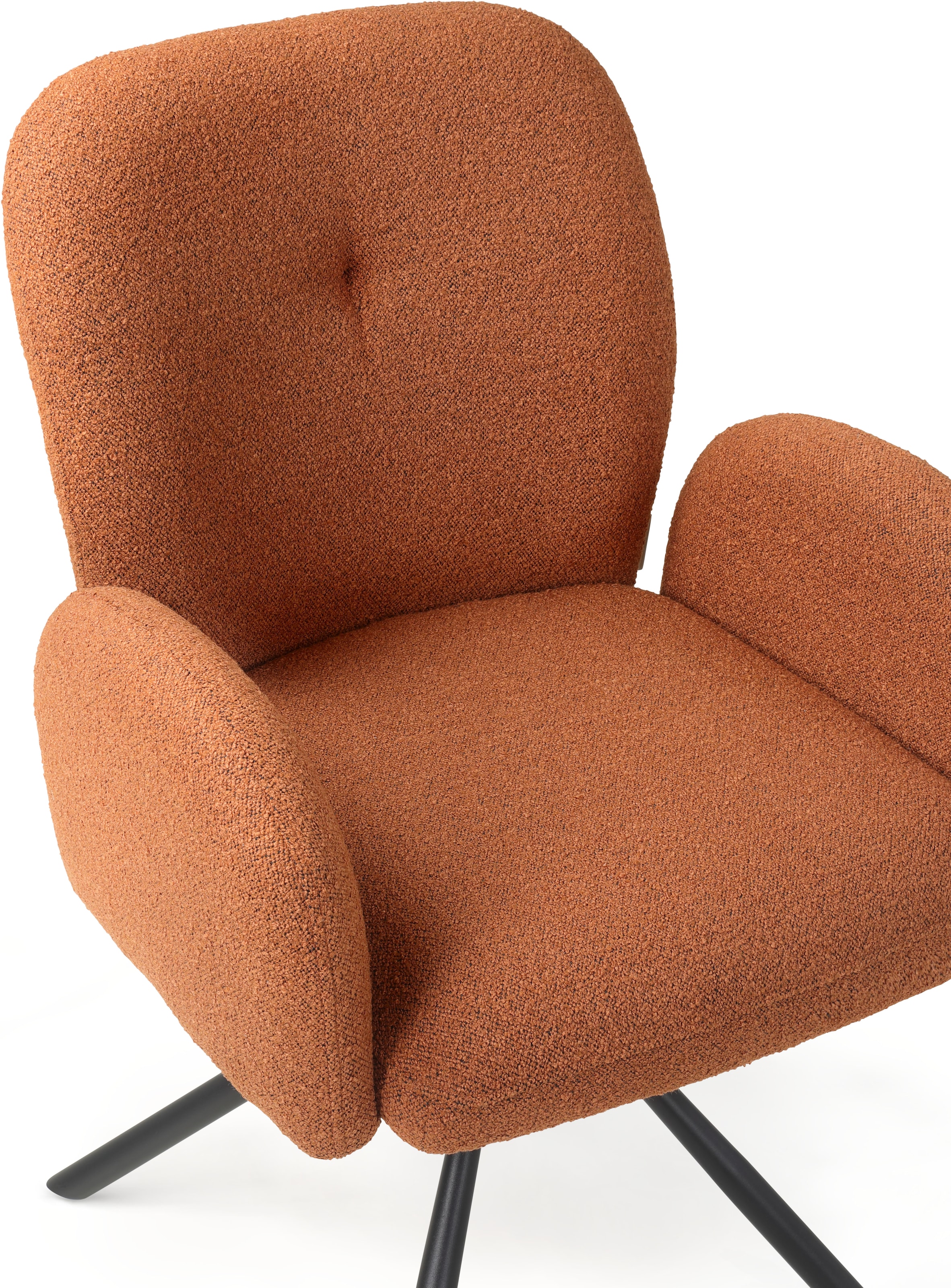 TOM TAILOR HOME Armlehnstuhl »PEBBLE ARMCHAIR«, (Set), 2 St., Webstoff Bouclé, Esszimmerstuhl, mit Armlehnen, 4-Fußgestell, 140 kg belastbar, drehbar