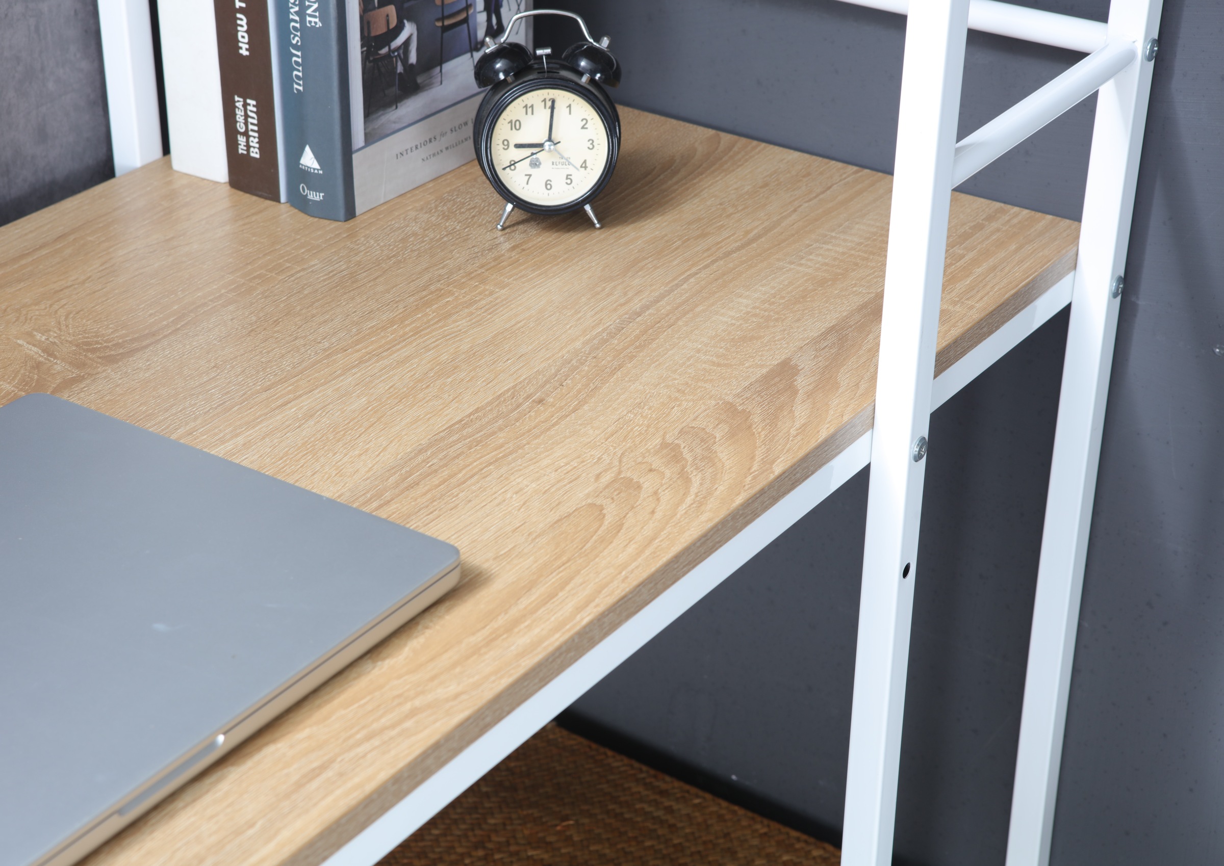 INOSIGN Regal-Schreibtisch »Lonas, Computertisch, Nähtisch mit Metallgestell,«, Regal links/rechts montierbar, Breite 120 cm, Arbeitshöhe 72,5 cm