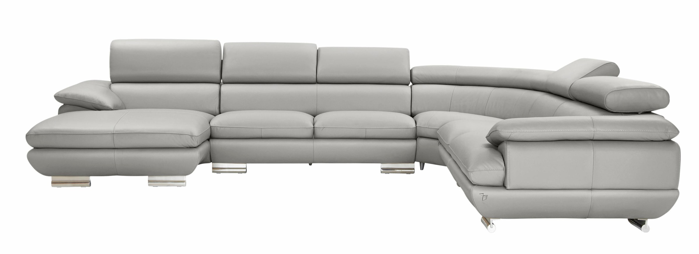 CALIA ITALIA Wohnlandschaft »Magic, italienisches Sofa zum Träumen, erstklassiger Sitzkomfort«, verstellbaren Kopfstützen zum Relaxen, in 2 Lederqualitäten, U-Form