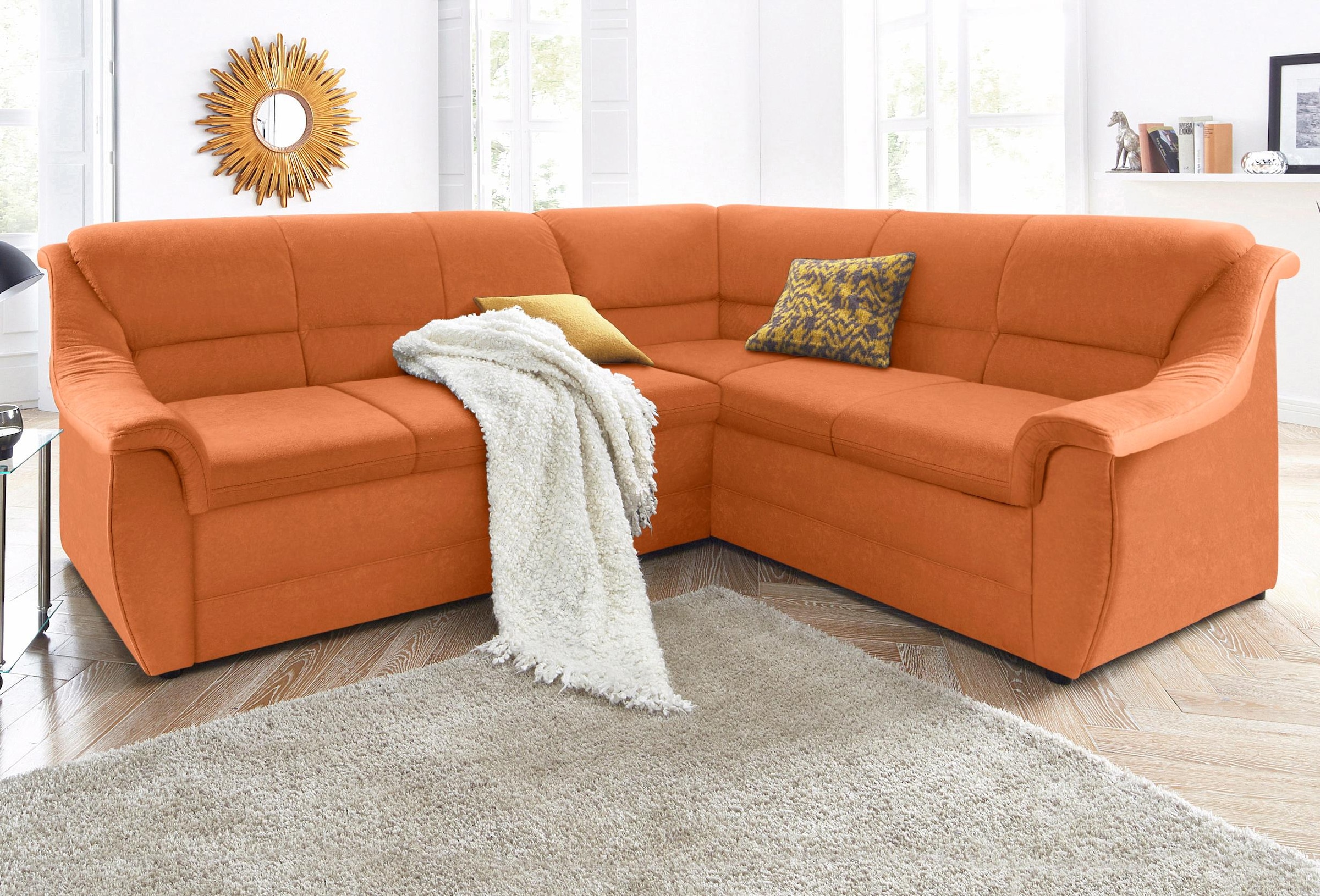 DOMO collection Ecksofa »Lale zeitlose Formensprache, komfortabel, L-Form«, mit langem Schenkel, wahlweise mit Bettfunktion