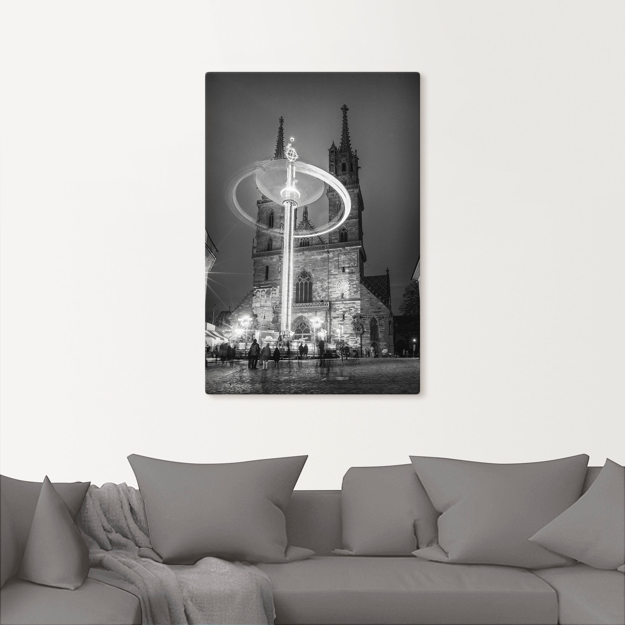 Artland Leinwandbild »Auf dem Münsterplatz«, Deutschland, (1 St.), auf Keilrahmen gespannt