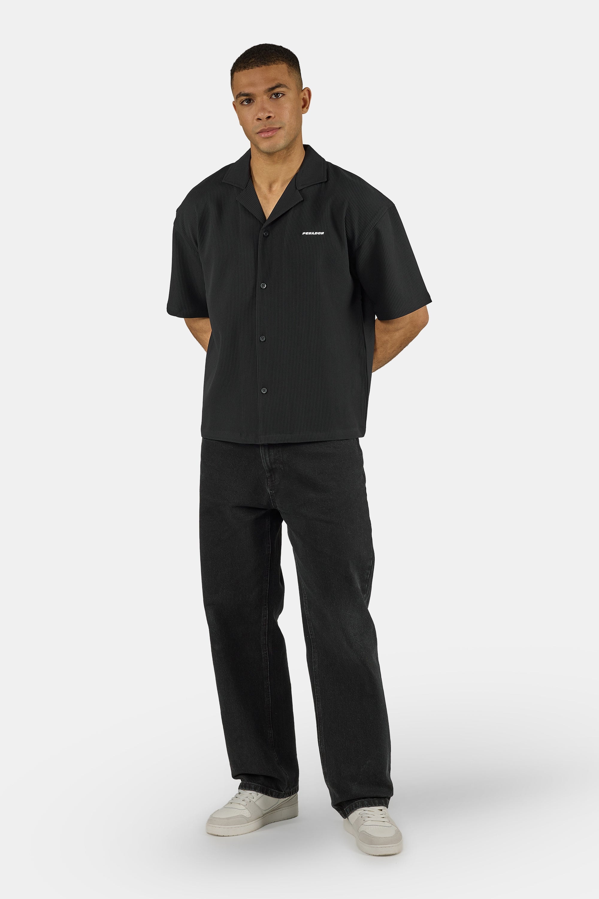 PEGADOR Kurzarmhemd »TROY PLISSEE SUMMER SHIRT« Baumwollmischung, regular fit