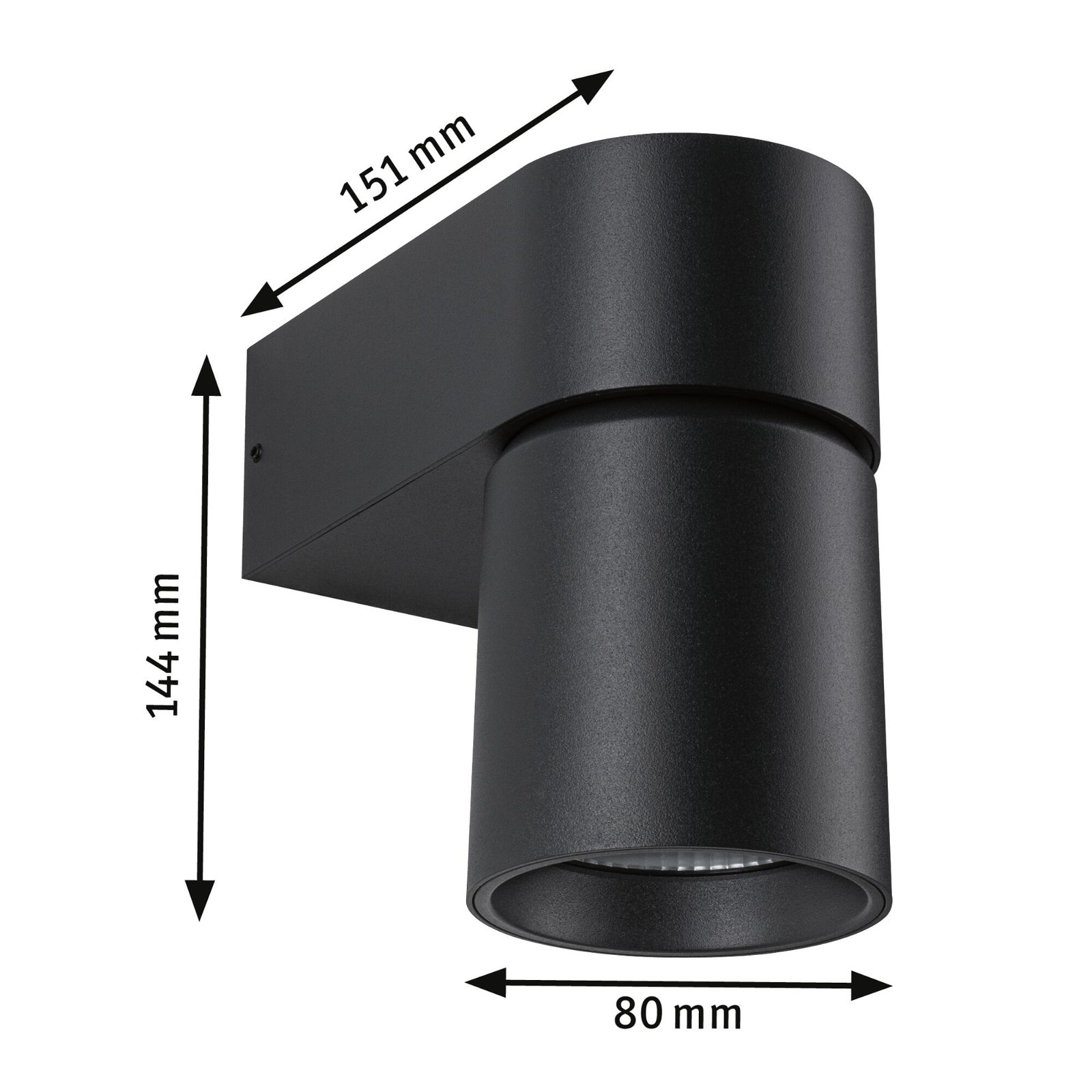 Paulmann LED Außen-Wandleuchte »Kimu IP44 80mm 3000K 8W 500lm 230V 70° Anthrazit Aluminium«, 1 flammig