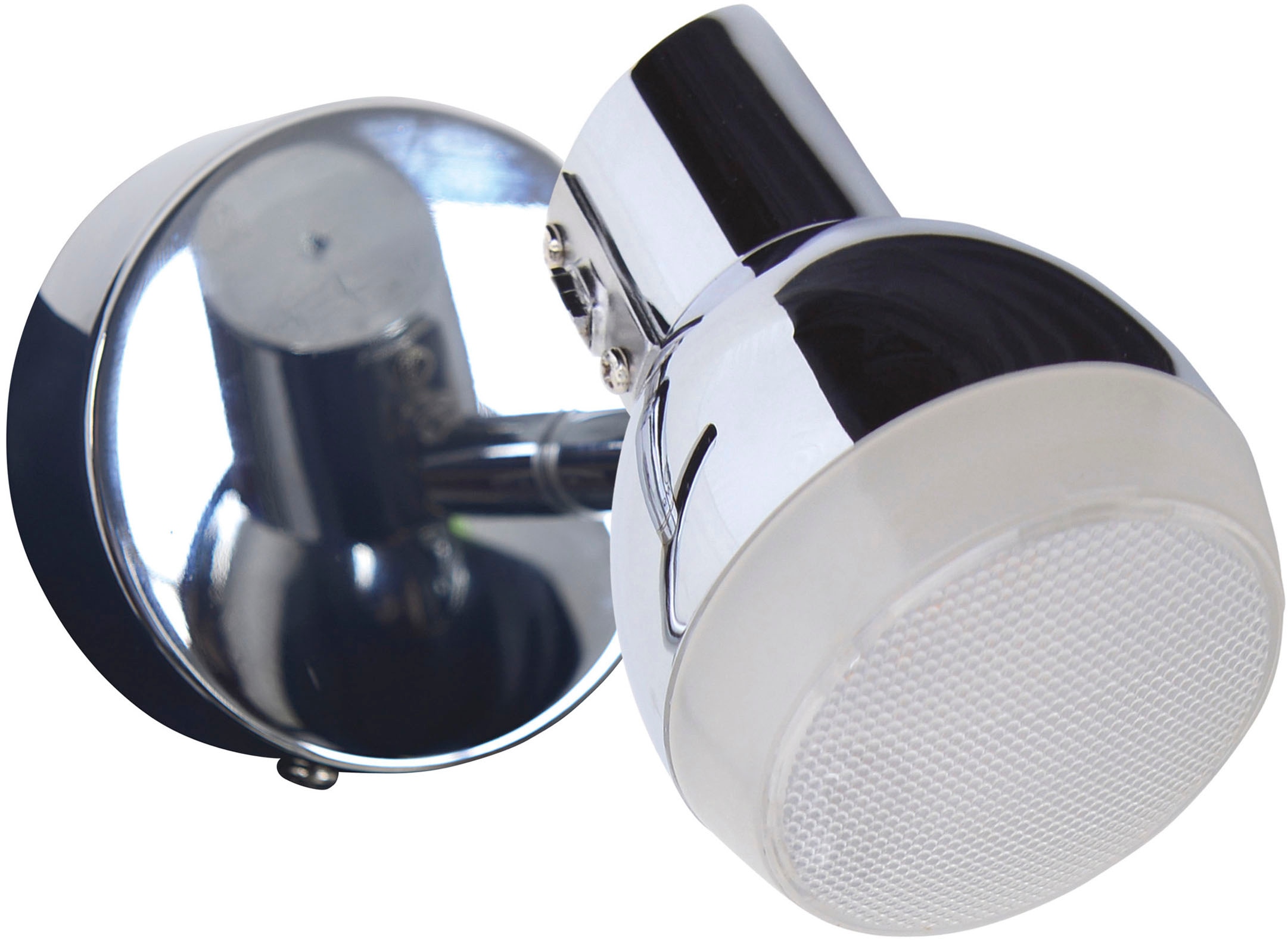 näve LED Wandstrahler »Chromey« LED-Modul 1 Stk. Warmweiß 1er Spot chromfarben, Lichtfarbe warmweiß, Metall, Acryl, D: 8cm