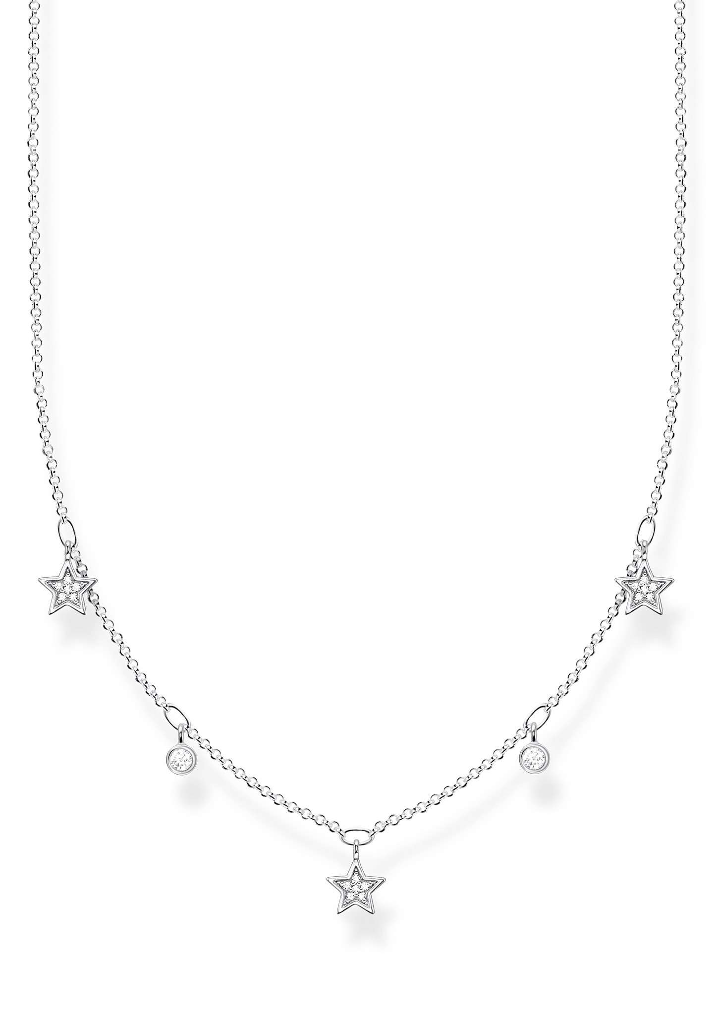 THOMAS SABO Kette mit Anhänger »Sterne silber, KE2075-051-14-L45v«, mit Zirkonia