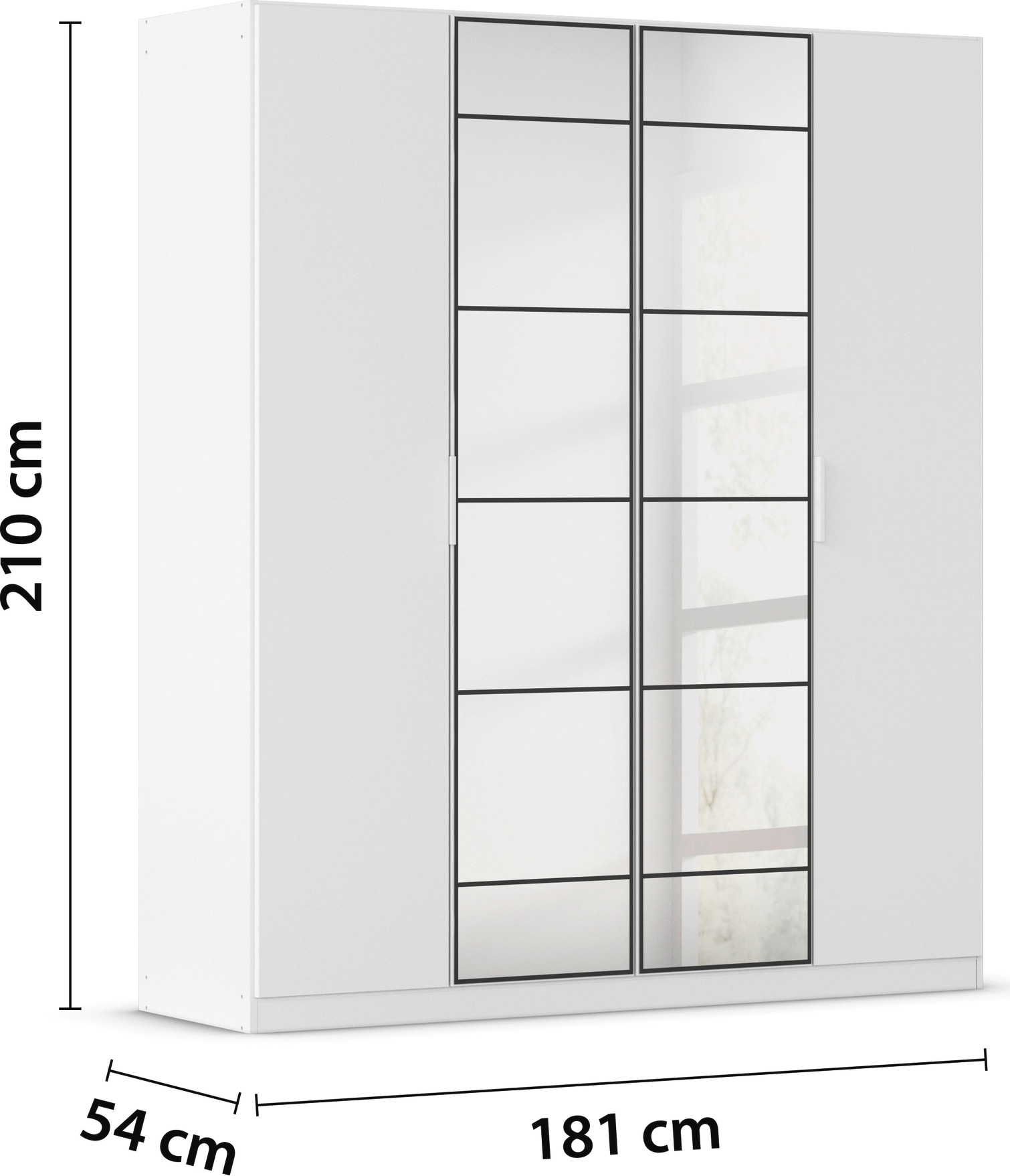 rauch Kleiderschrank »Schrank Garderobe Schlafzimmerschrank Mehrzweckschrank Ankleide ACERO« Alpinweiß, in moderner Loft-Optik MADE IN GERMANY