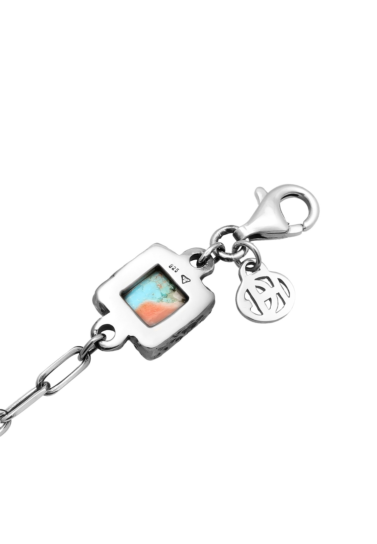 HAZE & GLORY Armkette »Armband Gliederkette Kupfer Türkis Anhänger 925 Silber«