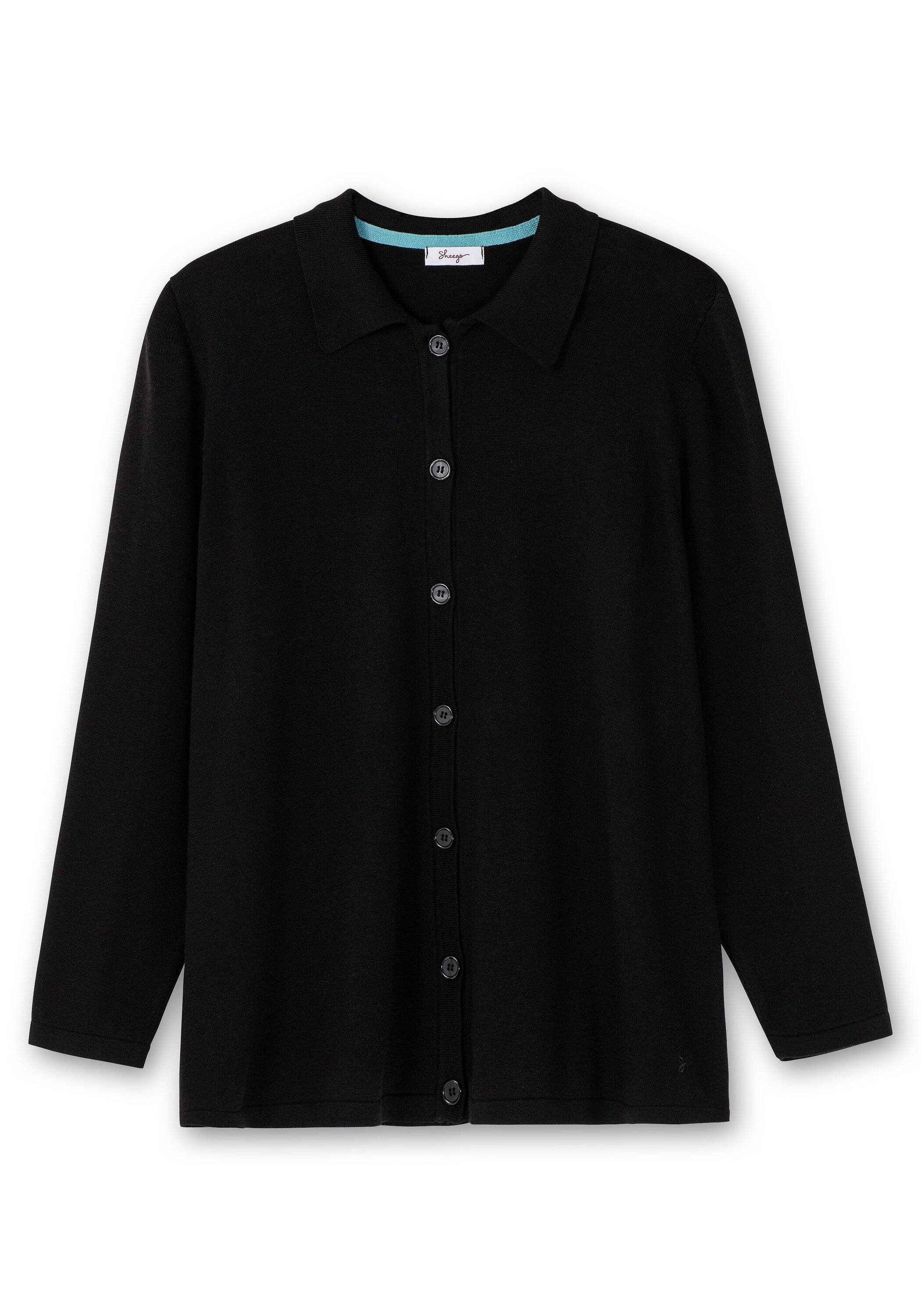 Sheego Strickjacke »Strickjacke in Petite-Passform in Petite Passform, mit Polokragen«