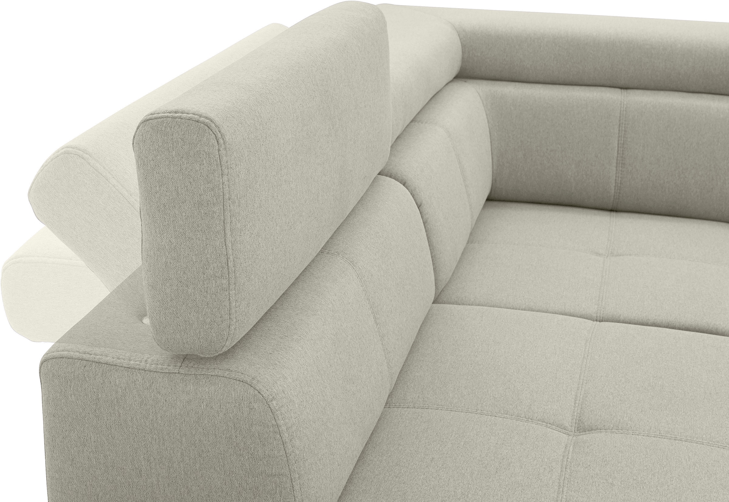 exxpo - sofa fashion Ecksofa »Fiji, L-Form«, mit Kopf- bzw. Rückenverstellung, wahlweise mit Bettfunktion