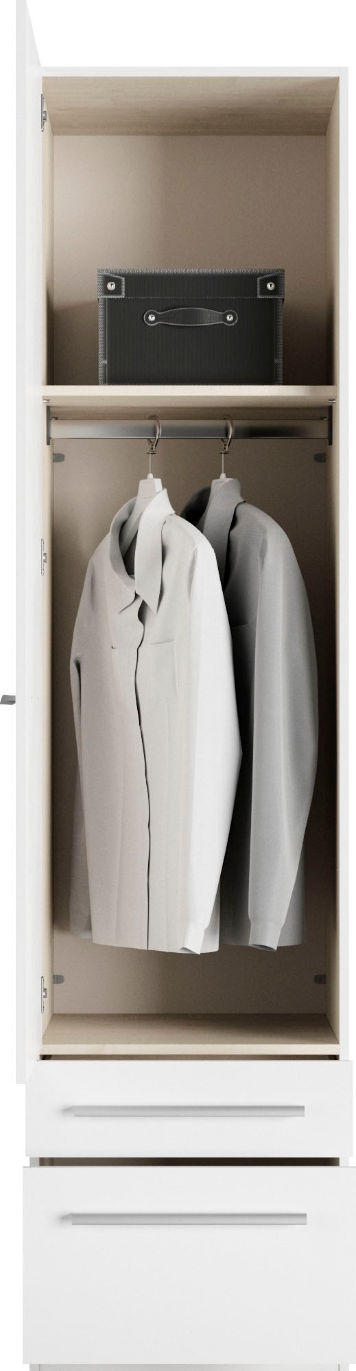 priess Kleiderschrank »Schrank Garderobe Wäscheschrank Barcelona in 5 Breiten«, viel Stauraum, geräumige Schubkästen, mit Spiegel, MADE IN GERMANY