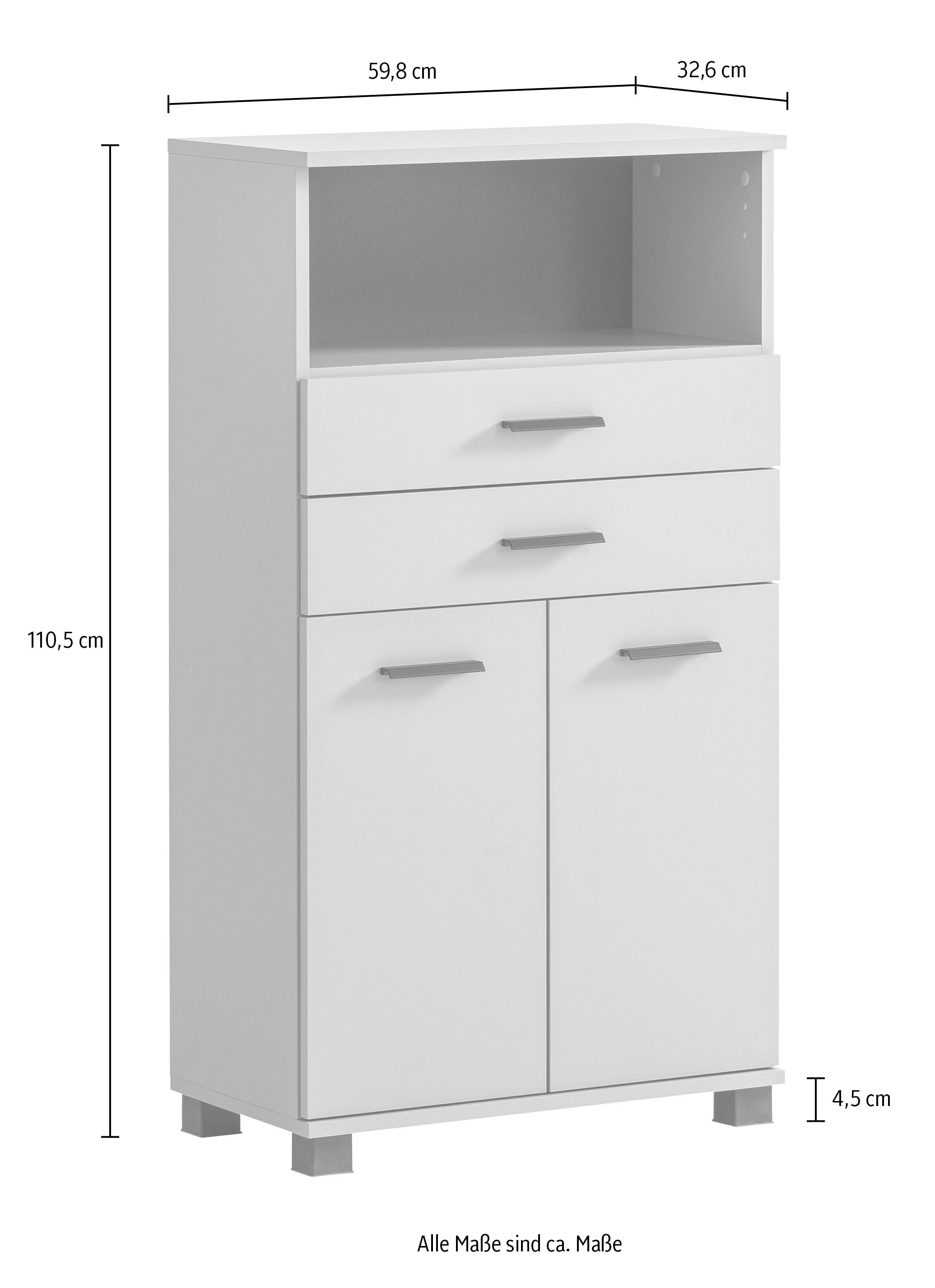 Schildmeyer Midischrank »Palermo, Breite 60 cm«, Metallbeschläge