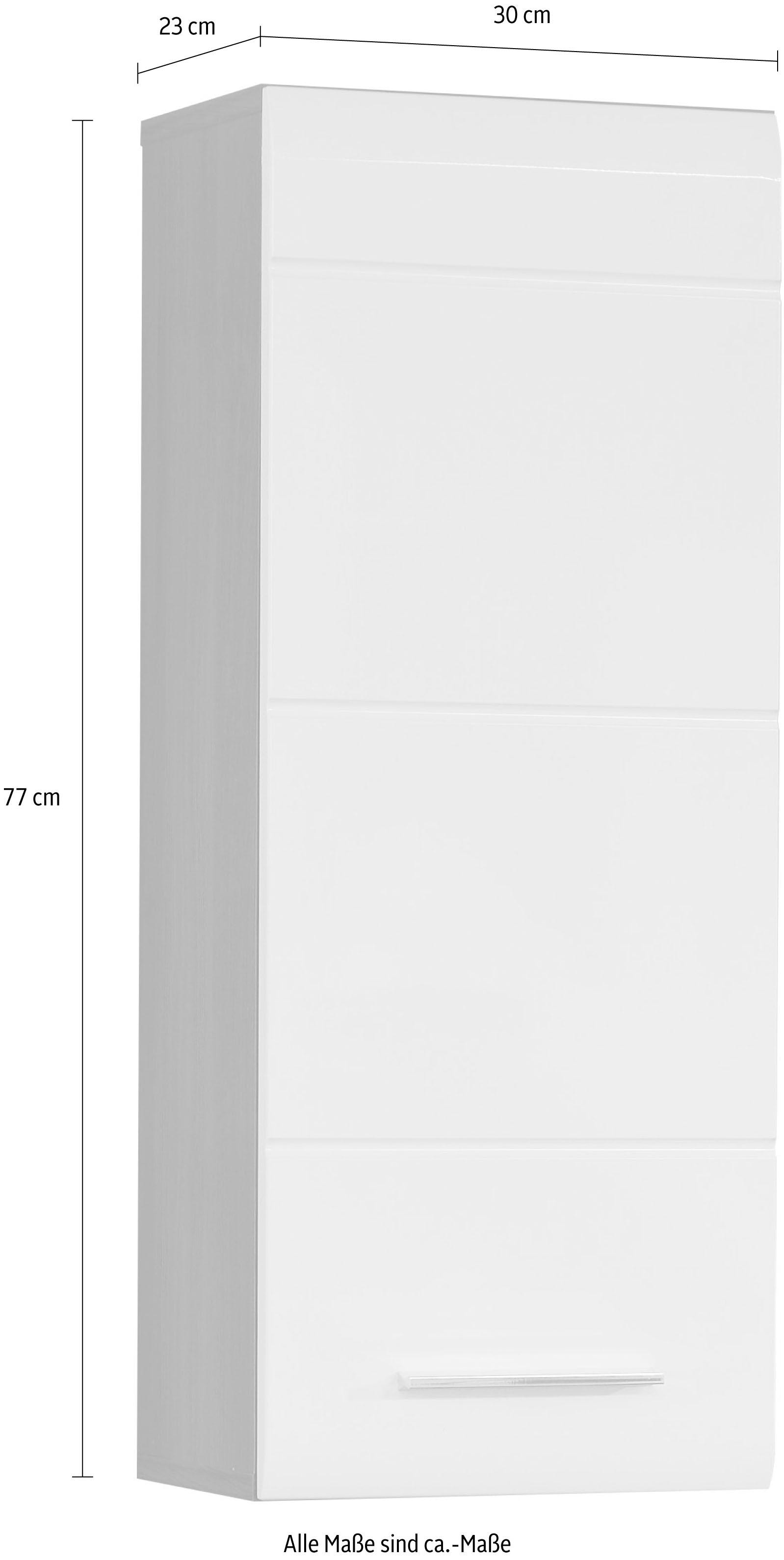 welltime Hängeschrank »Sovana«, Badezimmerschrank mit 2 Fächern in Weiß - (B/T/H) 30/24/77 cm