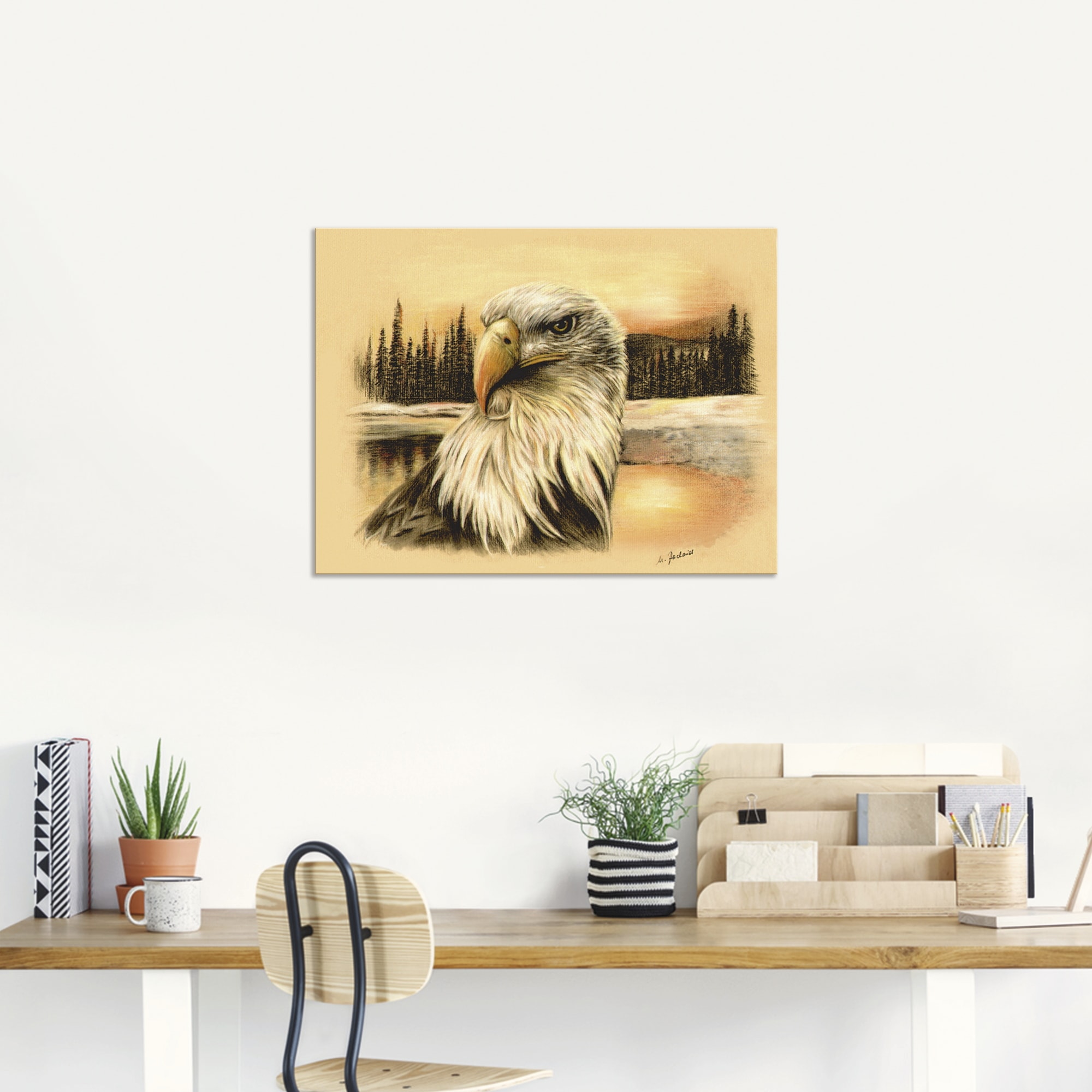 Artland Wandbild »Weißkopfseeadler handgemalt«, Vögel, (1 St.), als Alubild, Outdoorbild, Wandaufkleber in verschied. Größen