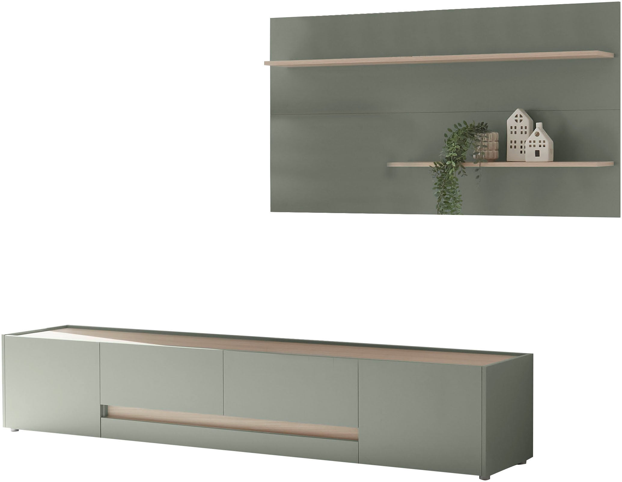 INOSIGN Wohnwand »City/Giron, moderne Anbauwand, Komplettset in vielen Farben verfügbar« Set, 2 Stk. tlg. enthält ein Lowboard & ein Wandboard
