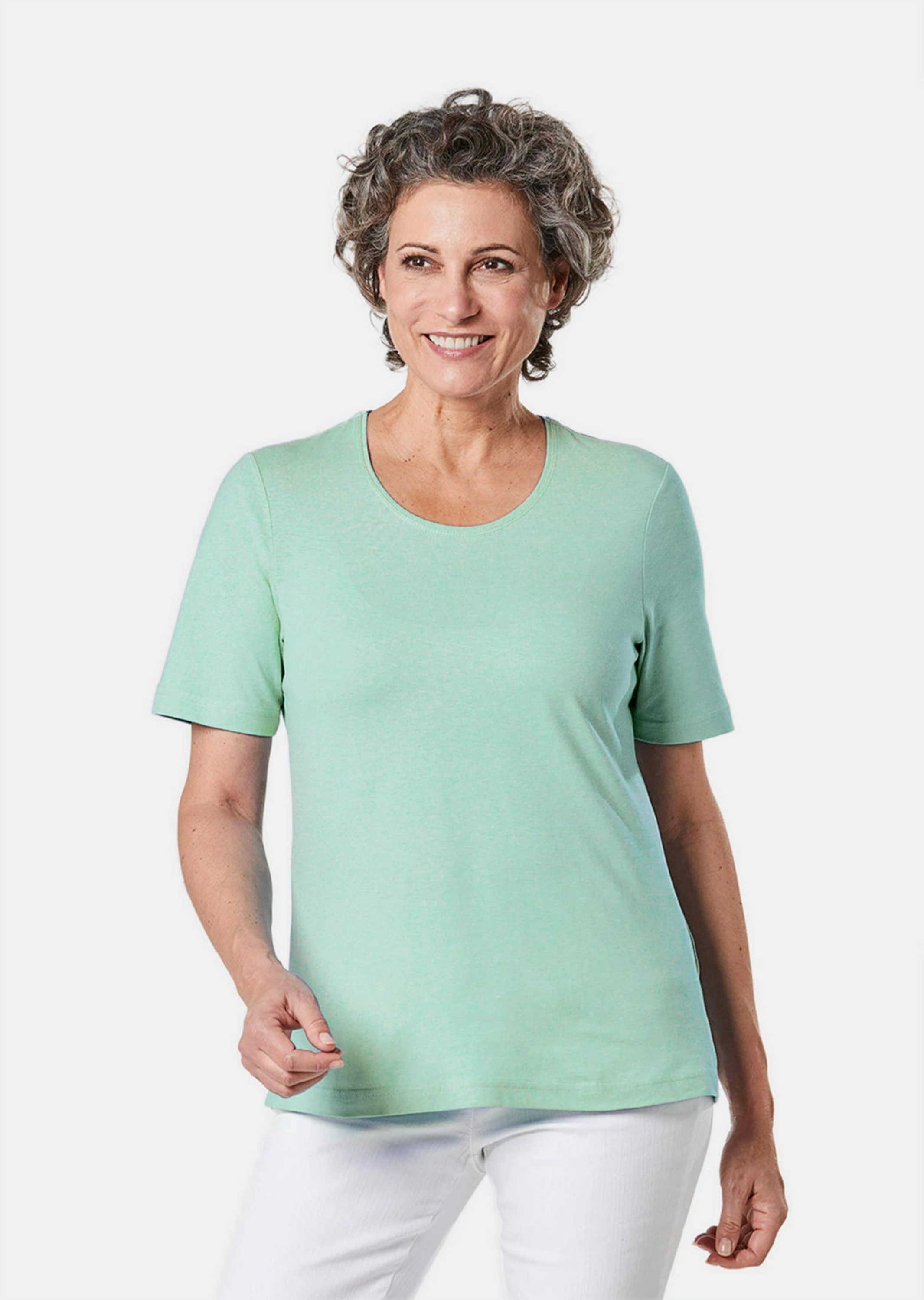 GOLDNER Langarm-Poloshirt »T-Shirt Basic T-Shirt aus reiner Baumwolle«