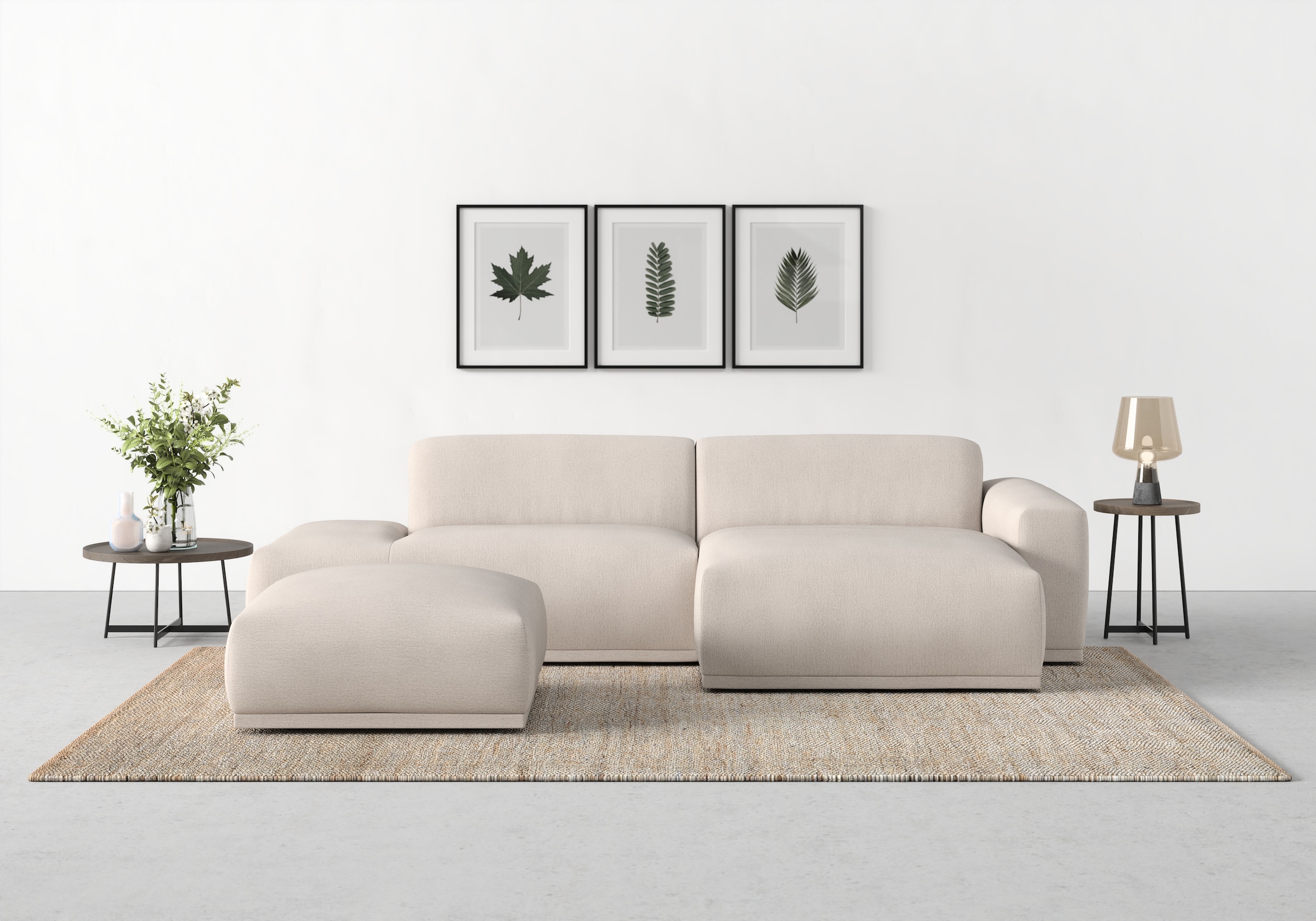 TRENDMANUFAKTUR Ecksofa Braga, aus 2 Teilen, moderner Cord-Stoff