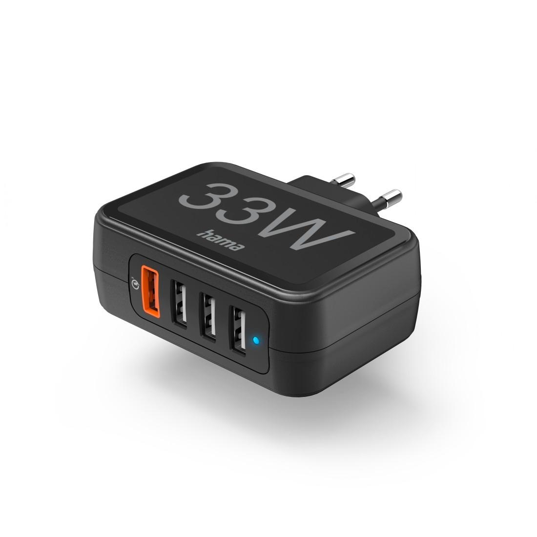 Hama USB-Ladegerät »4-fach USB-Ladestation 33 Watt, 4in1 USB-Ladegerät, Quick Charge 3.0«